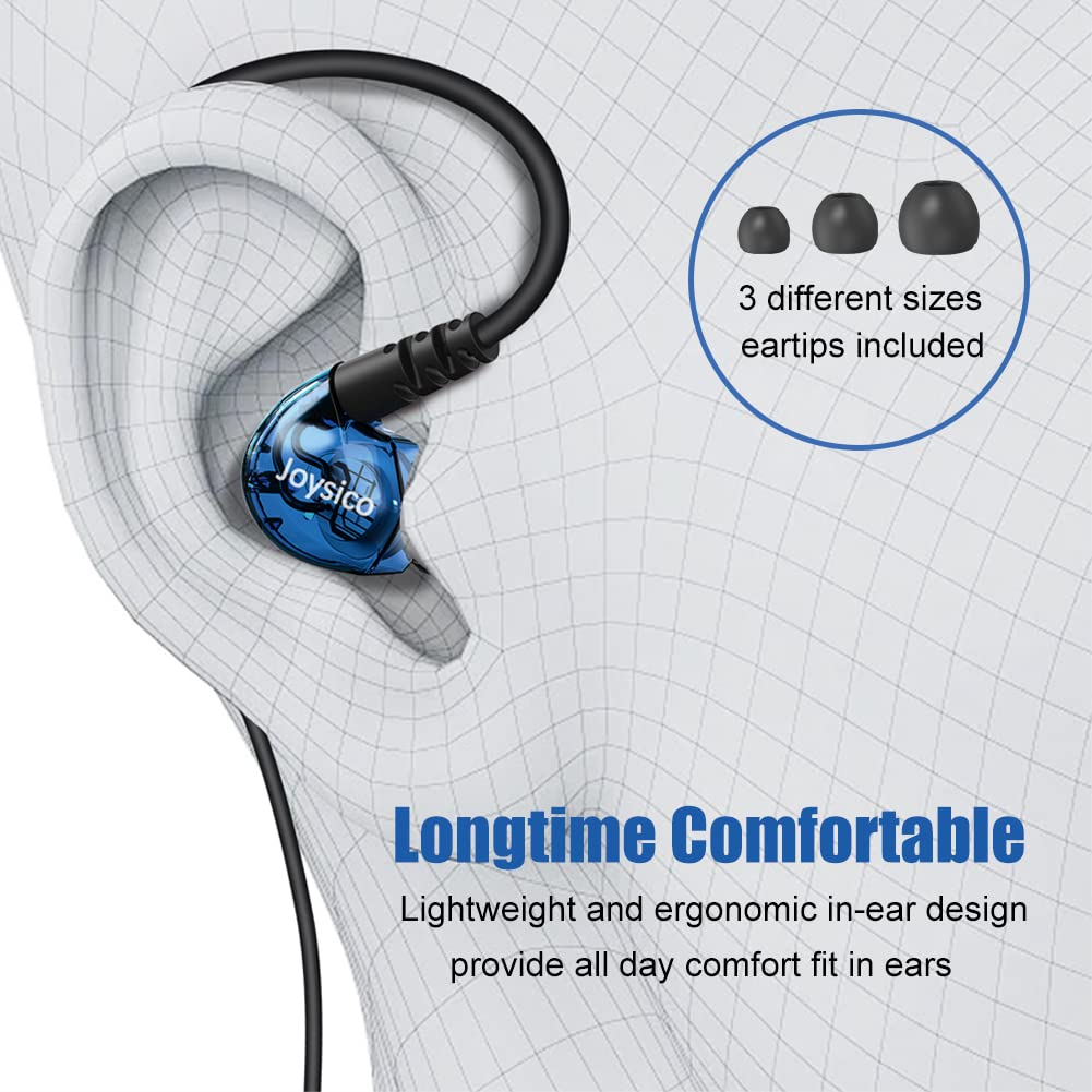 Stereo-to-Mono Single earbud with Mic and Control, Wired One Ear Earphone Headset w Over Ear Hook and Case for Cell Phones Laptop, In-ear Mono - View 4 of 8