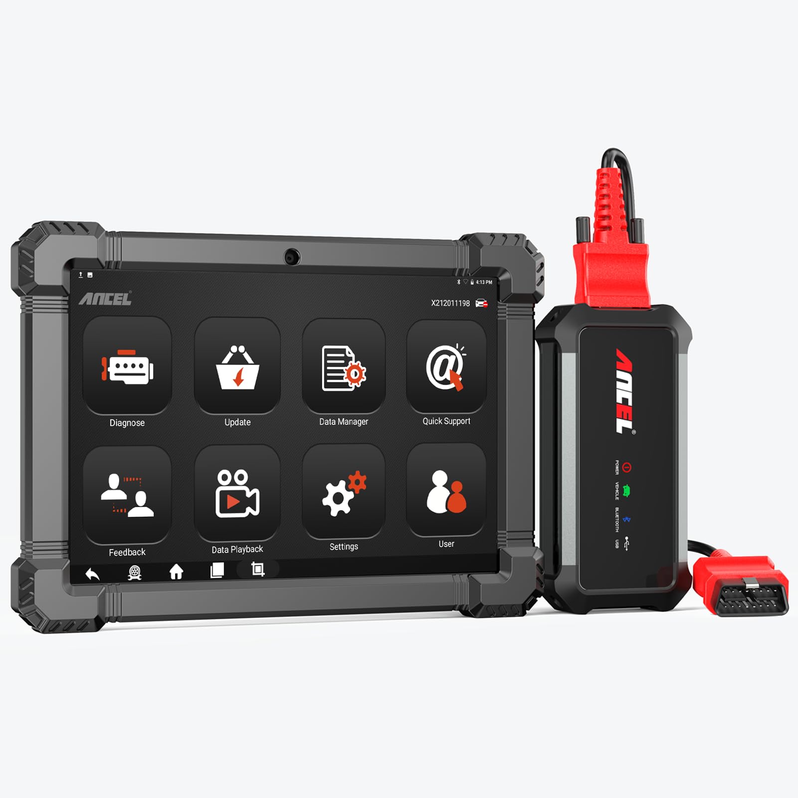 ANCEL X7HD 10 Inch Heavy Duty Truck Scanner Full System Diagnostic Tool for Diesel Trucks with DPF ECU Coding and 40 Plus Reset Functions