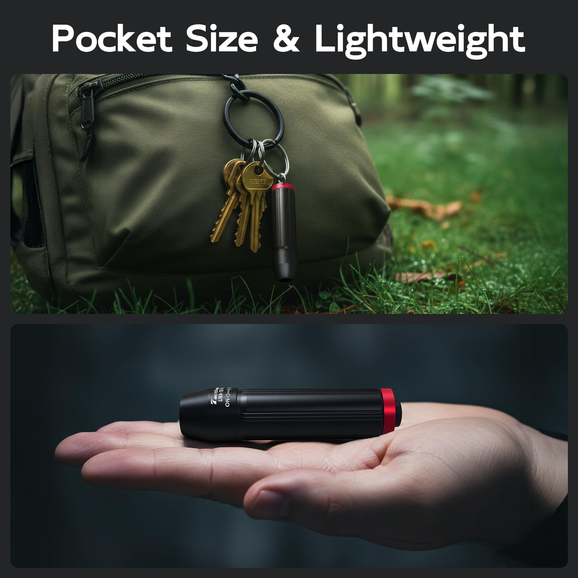 TactEagle TactEagle Mini UV Flashlight 365nm Portable Stain Detector for Pet Urine Kitchen Grease and Bathroom Stains with Clip and Keychain - View 2 of 8