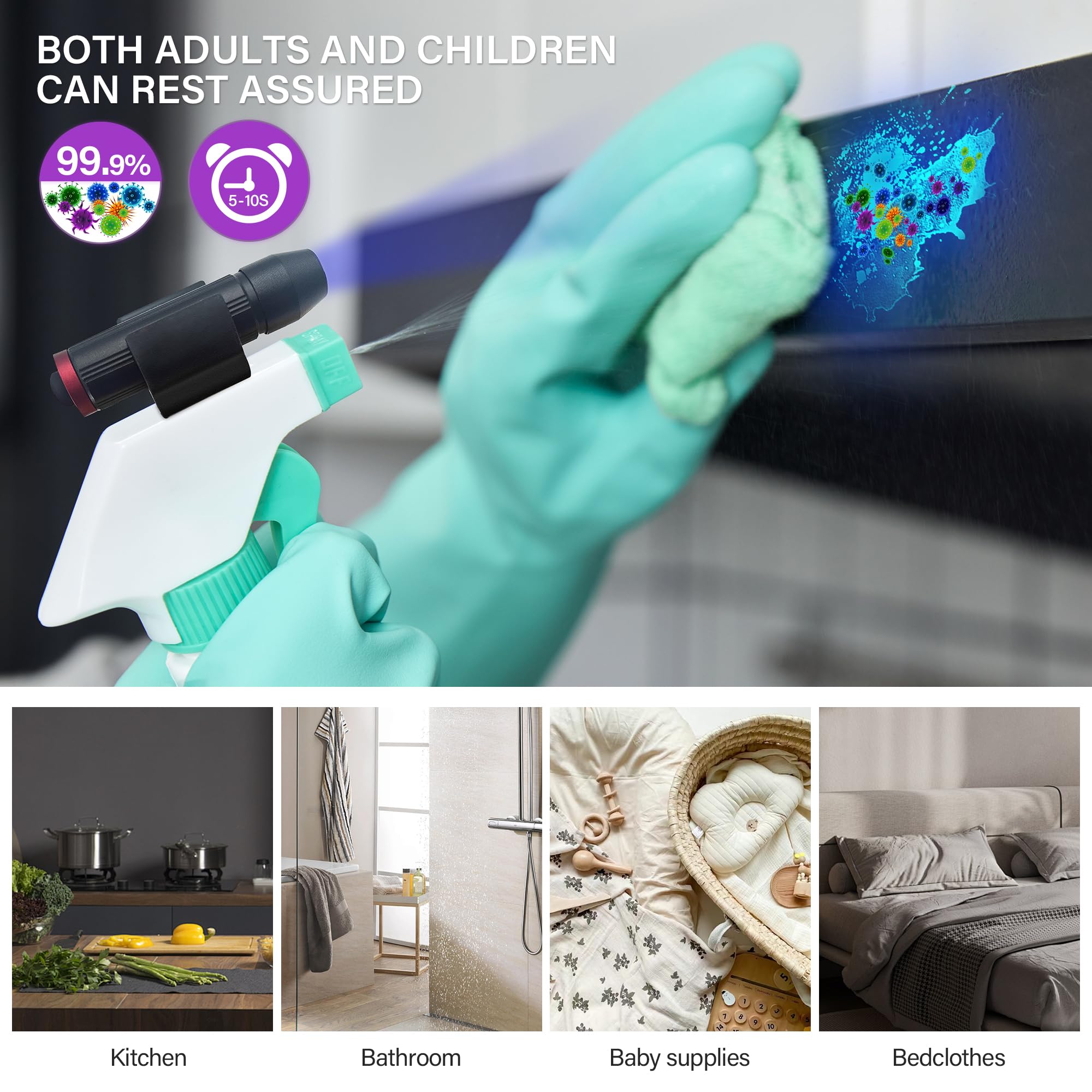 TactEagle TactEagle Mini UV Flashlight 365nm Portable Stain Detector for Pet Urine Kitchen Grease and Bathroom Stains with Clip and Keychain - View 6 of 8