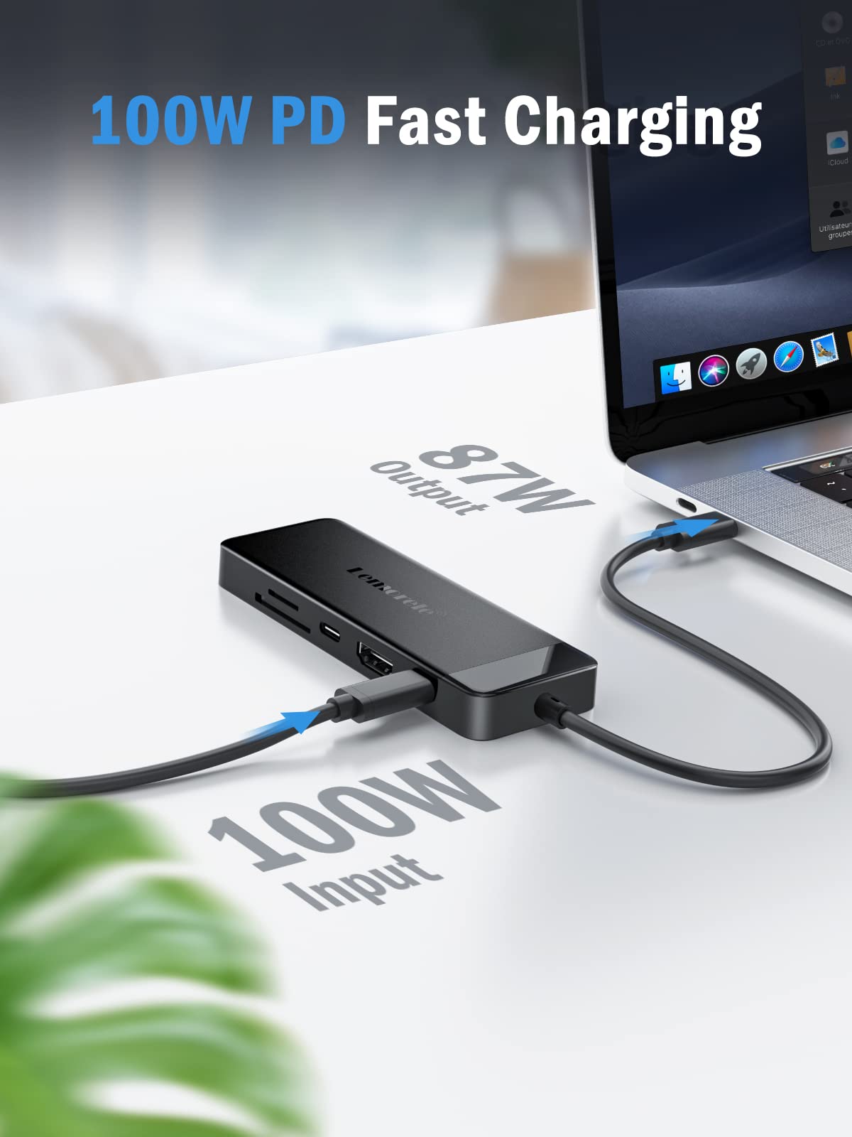 Lemorele 9-in-1 USB C Hub Multiport Adapter with 4K HDMI for MacBook Pro Air and Windows iPad 100W PD SD TF Card Reader - View 4 of 7