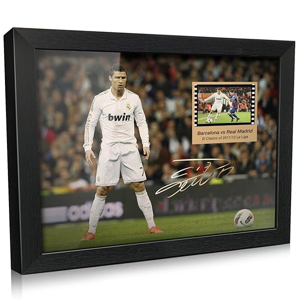 ORIMAMI ORIMAMI Signed Ronaldo Poster Framed Picture 8x6 Inches with Mini Film Display Perfect Gift for CR7 Fans