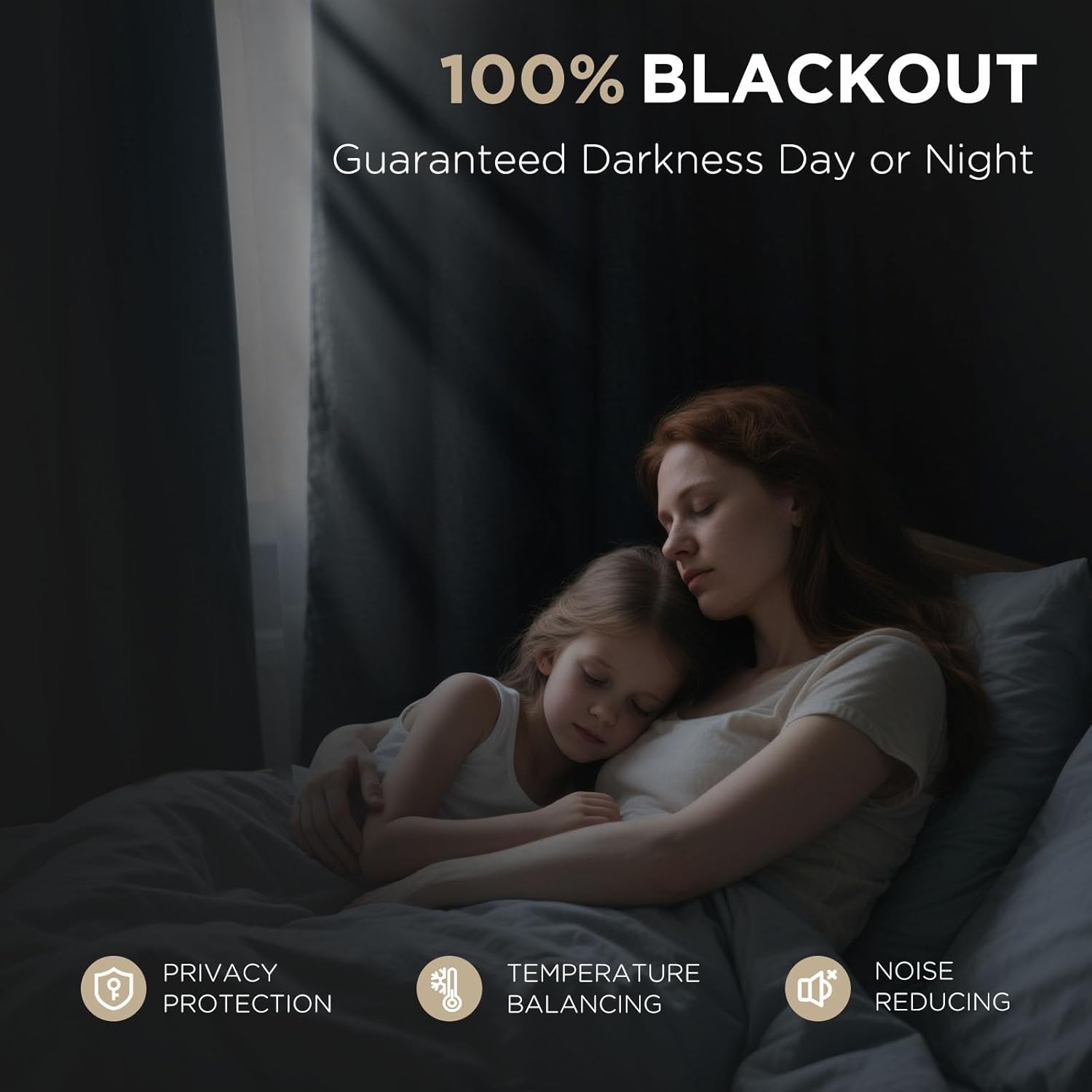 Joydeco Joydeco 100% Greyish White Blackout Curtains 108 Inch Long Linen 2 Panels Set for Bedroom Living Room Thermal Insulated Back Tab Rod Pocket - View 3 of 9