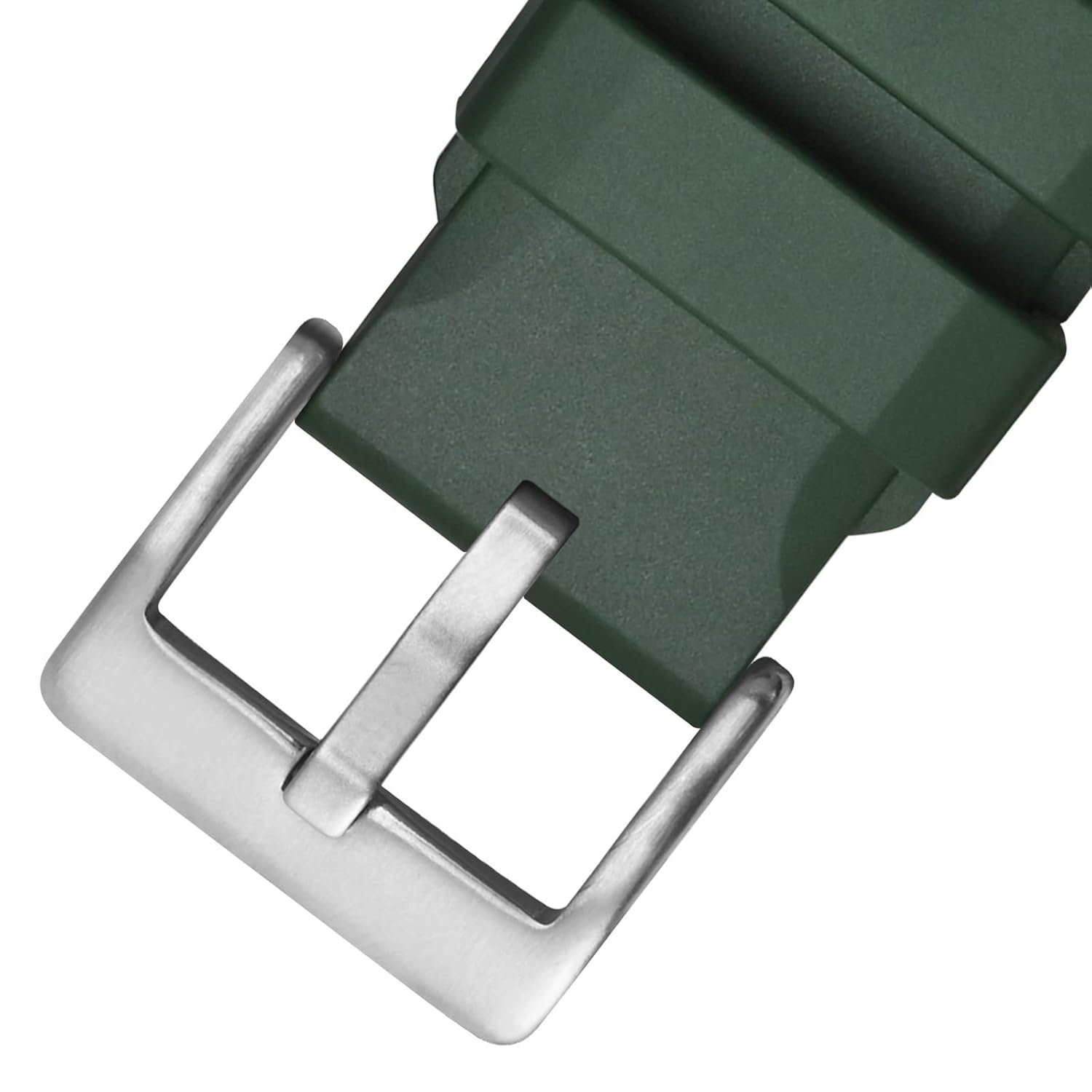 WOCCI WOCCI 22mm Rally Watch Band FKM Rubber Strap Quick Release Black Matte Buckle Red - View 9 of 9