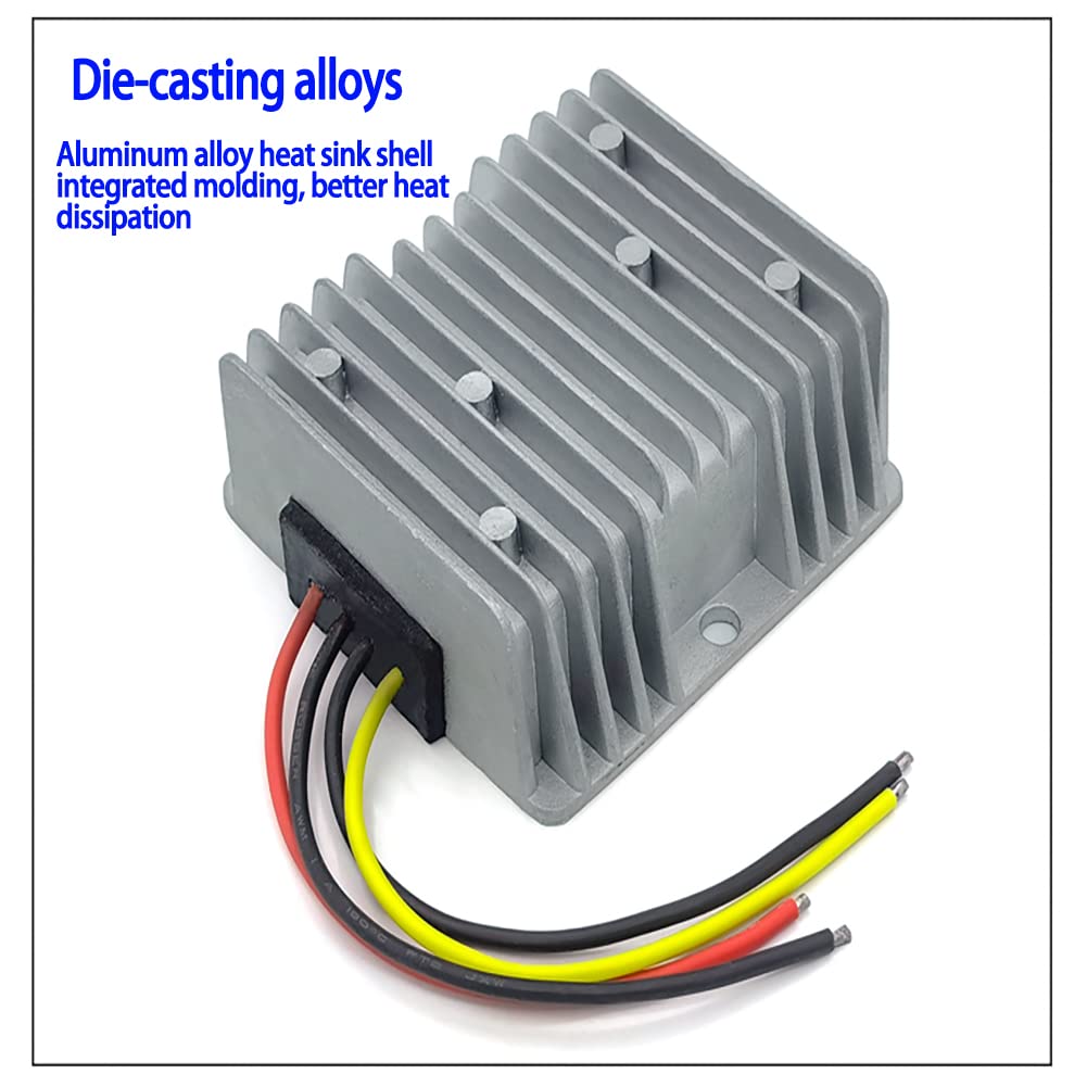 10A 120W DC to DC 18V 24V 36V 48V Step Down to 12V Converter Golf Cart Voltage Reducer Regulator Waterproof (Inputs 17V-55V to 12V 10A) - View 3 of 7