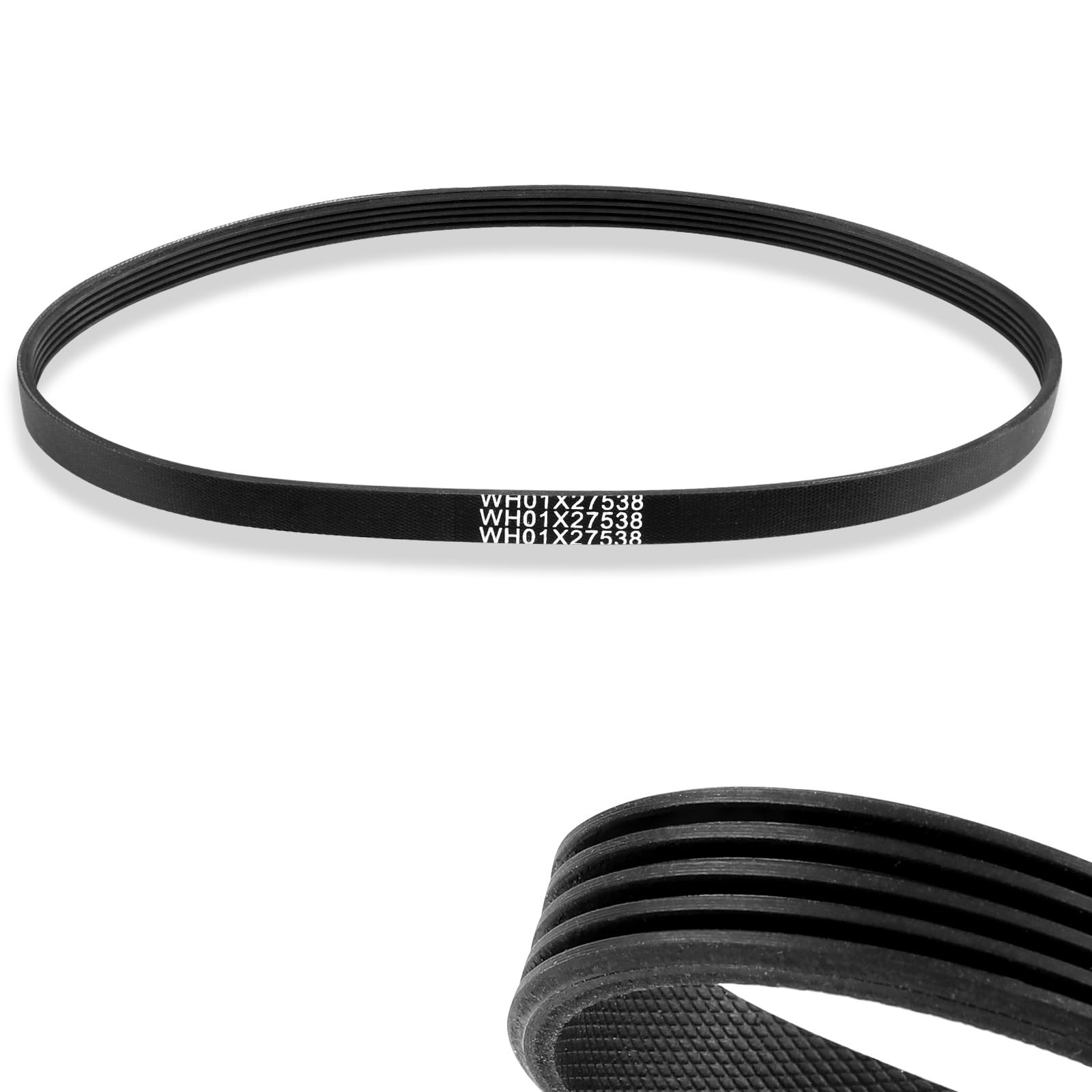 Upgraded WH01X27538 Washer Drive Belt Compatible with GE, Hotpoint Washing Machines Belt Replacement w Instruction 290D1101P005, AP6328256,