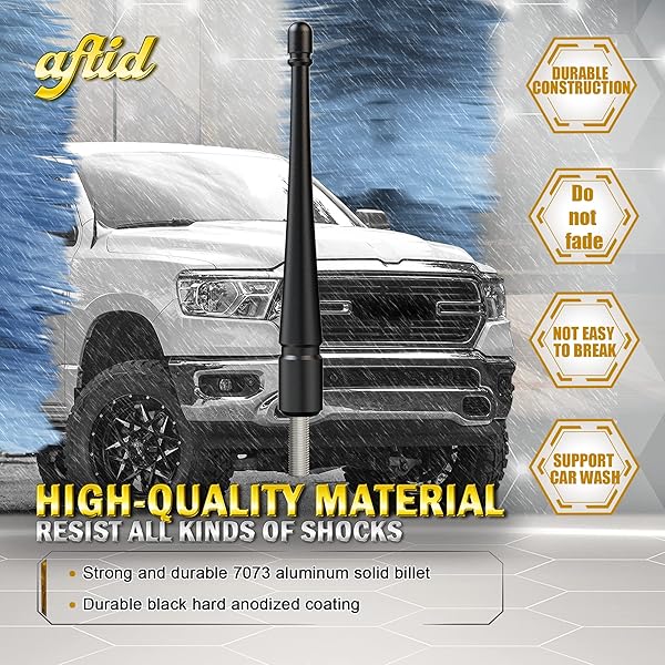 aftid Upgrade Your Titan & Xterra: AFTID 4-Inch Aluminum Short Antenna (2019-2023 Titan, 2000-2015 Xterra) - View 5 of 9