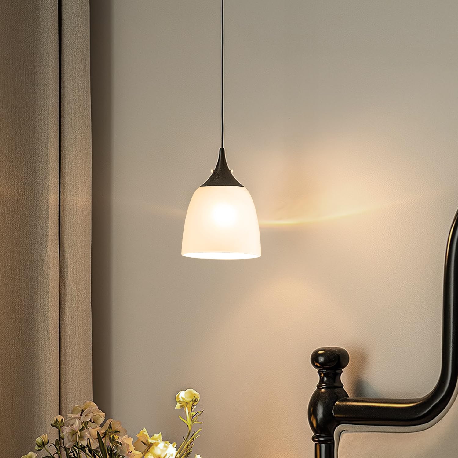 Eidonta Eidonta 4 Pack White Frosted Glass Shade Replacements for Ceiling Fan Light Fixtures Bell Shaped High Transmittance Globe Lampshades - View 3 of 7