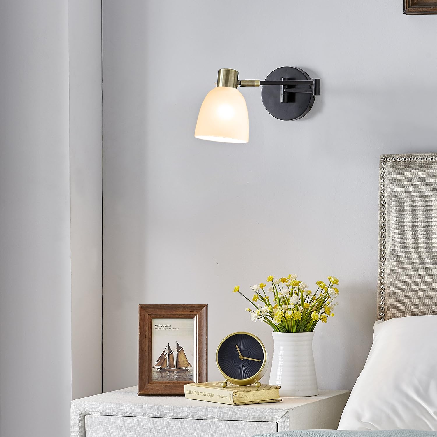 Eidonta Eidonta 4 Pack White Frosted Glass Shade Replacements for Ceiling Fan Light Fixtures Bell Shaped High Transmittance Globe Lampshades - View 6 of 7