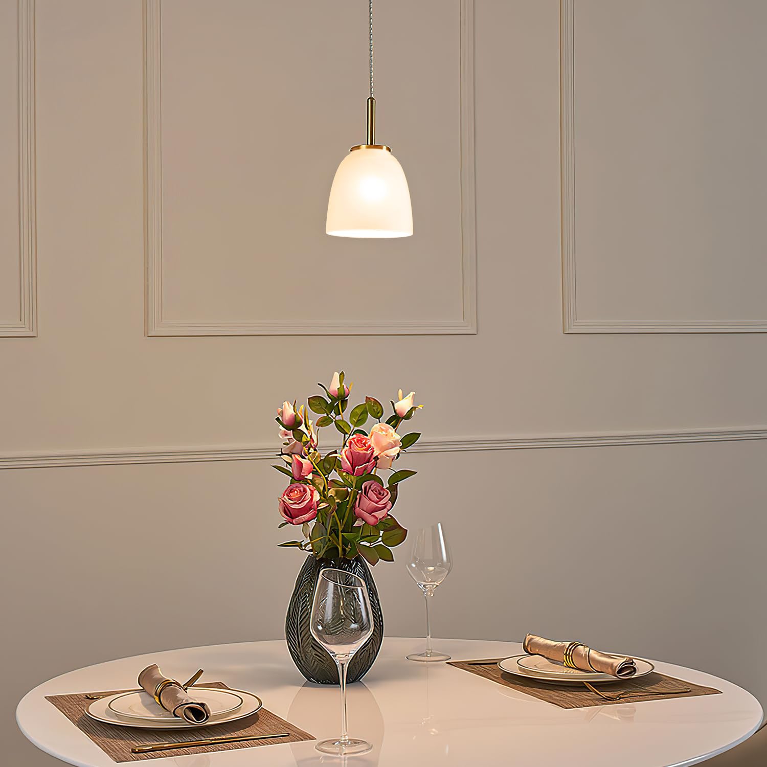 Eidonta Eidonta 4 Pack White Frosted Glass Shade Replacements for Ceiling Fan Light Fixtures Bell Shaped High Transmittance Globe Lampshades - View 7 of 7