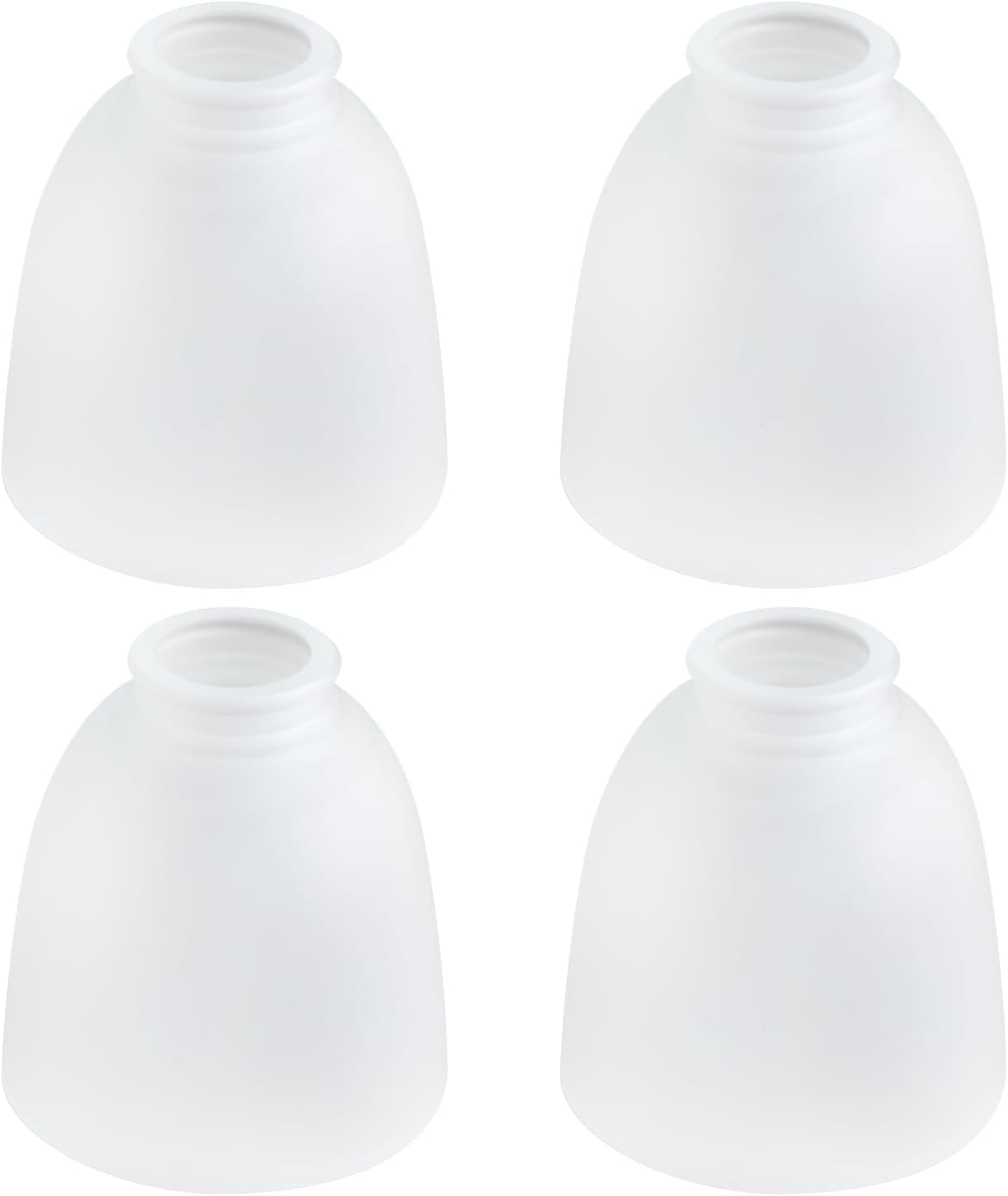 Eidonta Eidonta 4 Pack White Frosted Glass Shade Replacements for Ceiling Fan Light Fixtures Bell Shaped High Transmittance Globe Lampshades