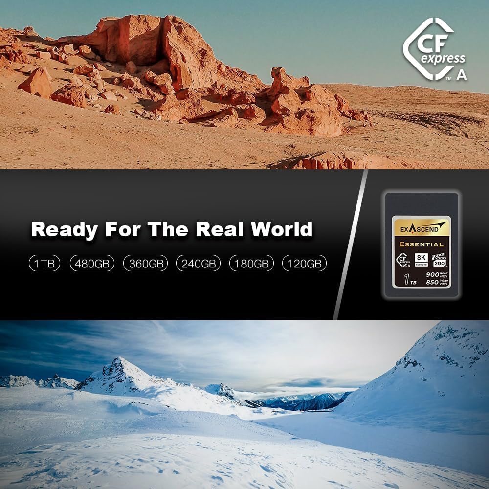 Exascend Exascend Essential CFexpress Type A Card 120GB 180GB 240GB 480GB High Speed 800MBs for Sony a1 a7S III a7 IV FX3 FX6 - View 4 of 9