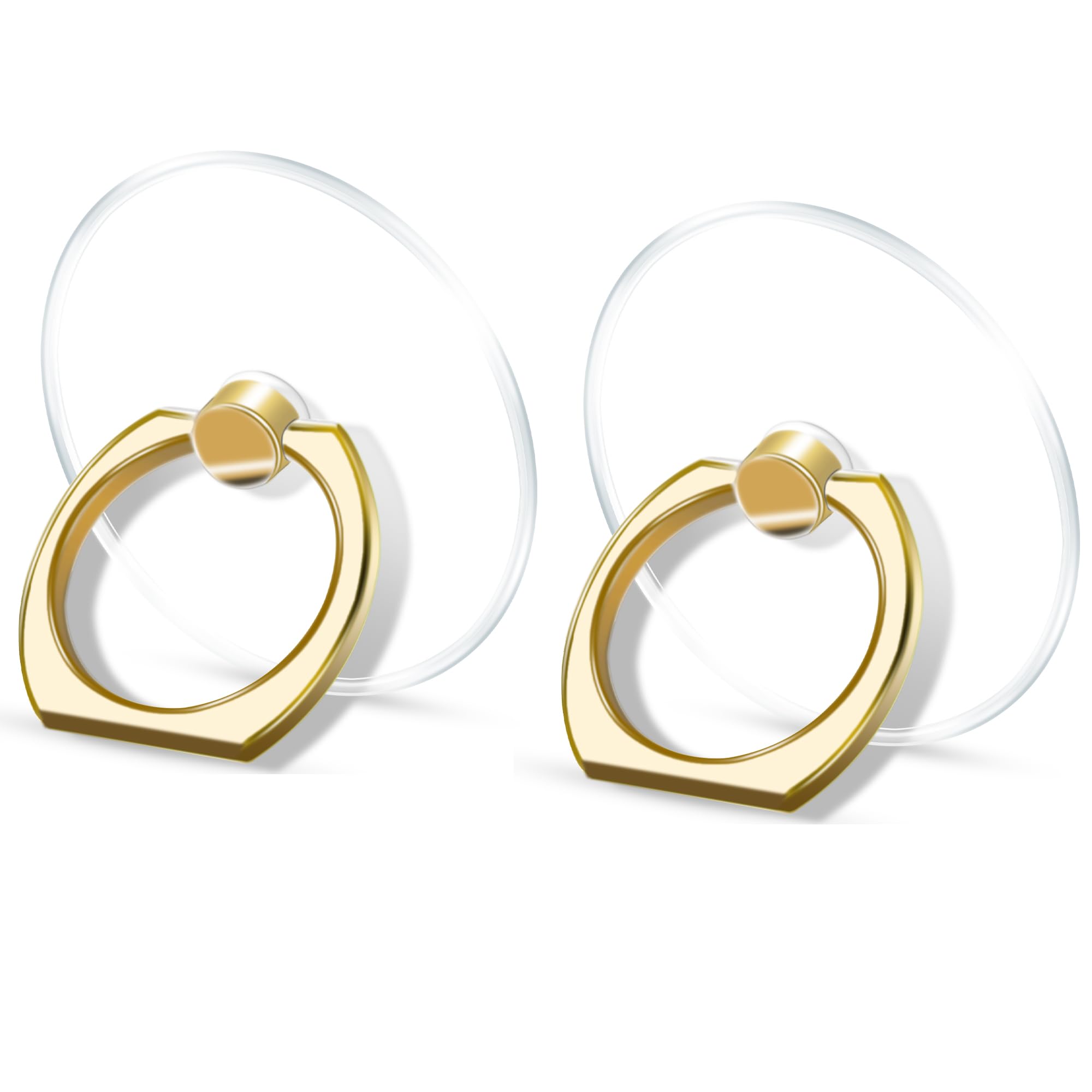 TACOMEGE Transparent Clear Phone Ring Grips Holder Kickstand, Finger Ring Stand for Cell Phone Tablet Case Accessories Round (GD R)