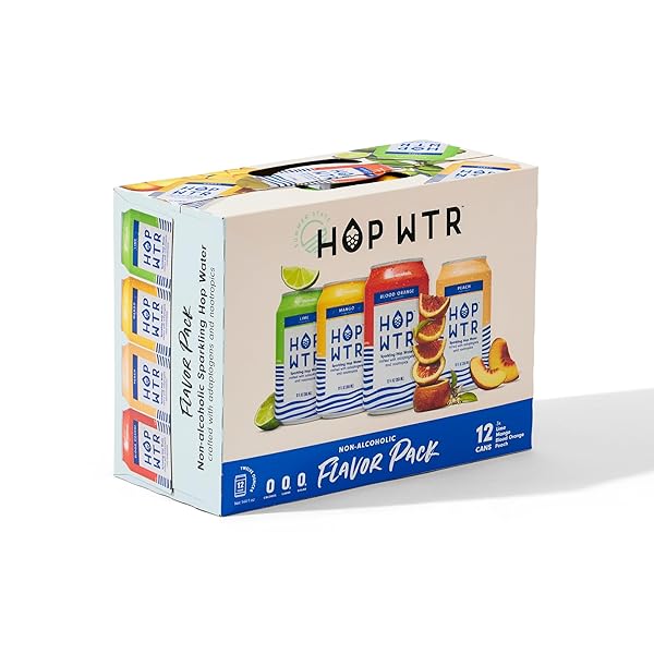 HOP WTR Shop HOP WTR Sparkling Hop Water Variety Pack - Sugar Free, Low Carb Non-Alcoholic Drinks with Adaptogens & Nootropics - 12 Cans - View 4 of 9