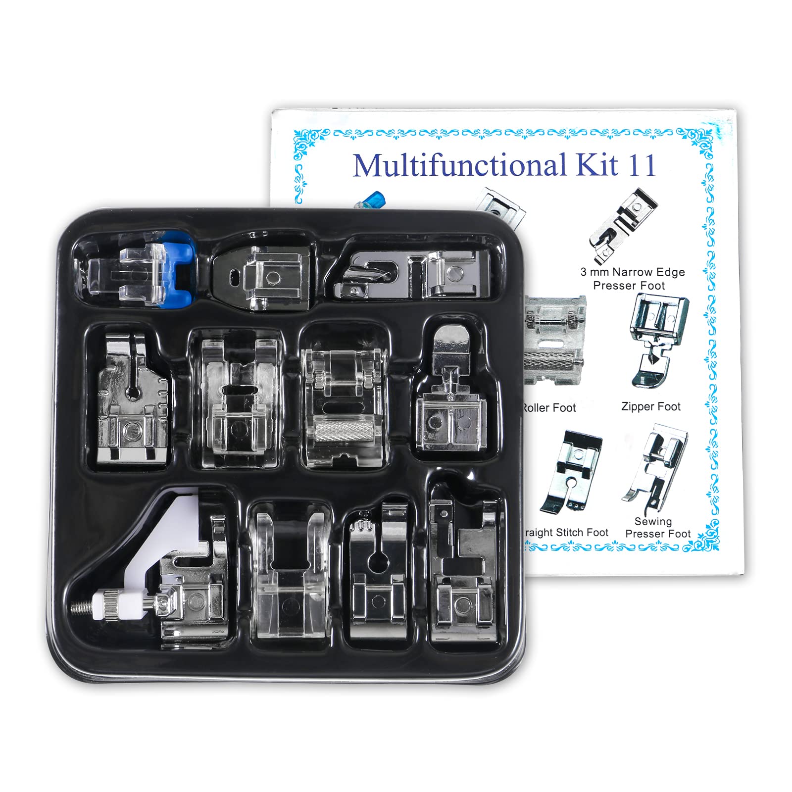 AITIAO AITIAO 11Pcs Presser Feet Set for Low Shank Sewing Machines DIY Accessories Home Sewing Kit - View 5 of 6