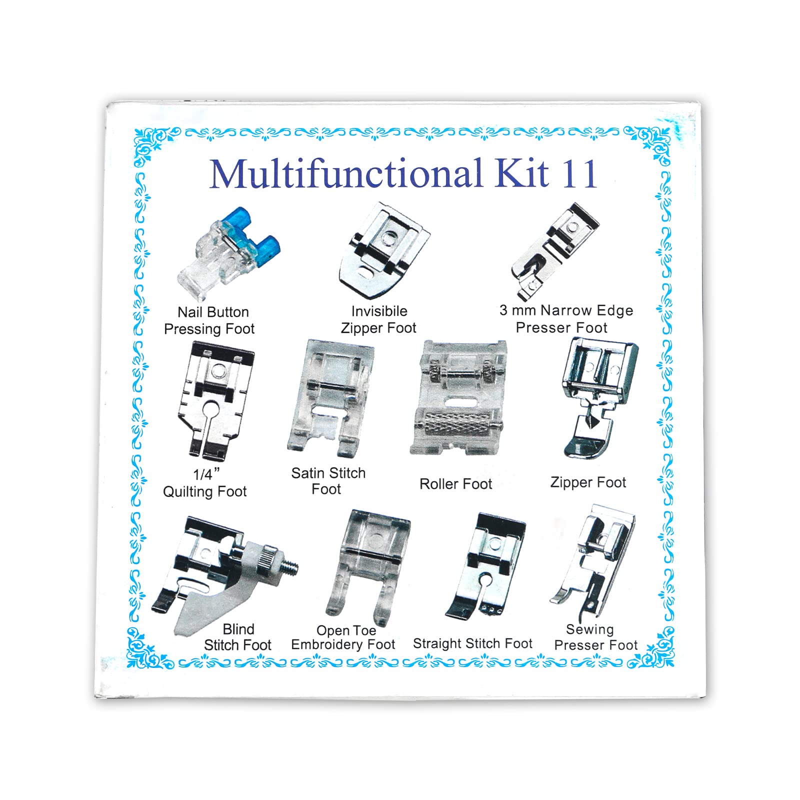 AITIAO AITIAO 11Pcs Presser Feet Set for Low Shank Sewing Machines DIY Accessories Home Sewing Kit - View 6 of 6