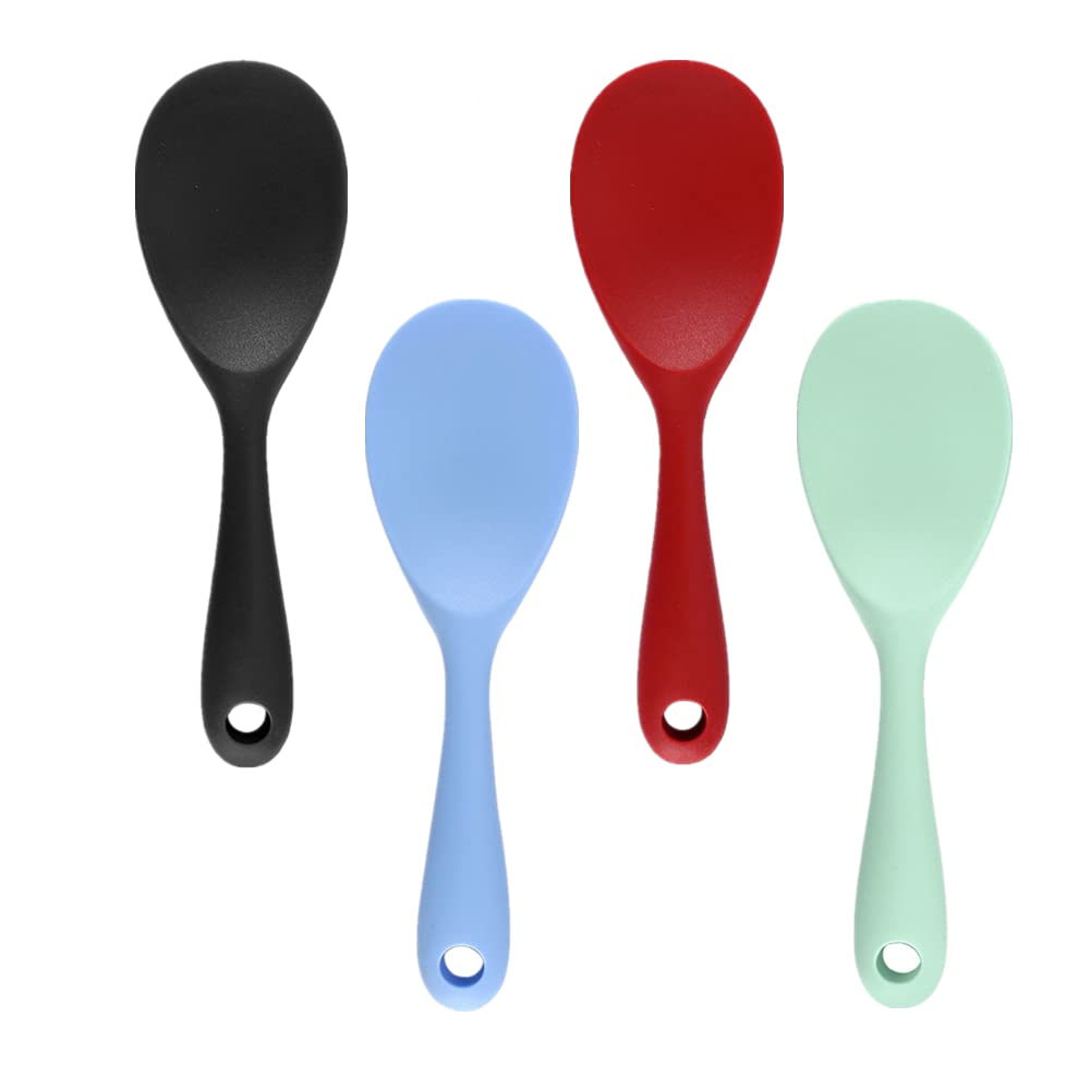 gofidin 4 PCS Silicone Rice Spoon Set Non-stick Kitchen Utensils High Temperature Resistant for Rice and Mashed Potatoes