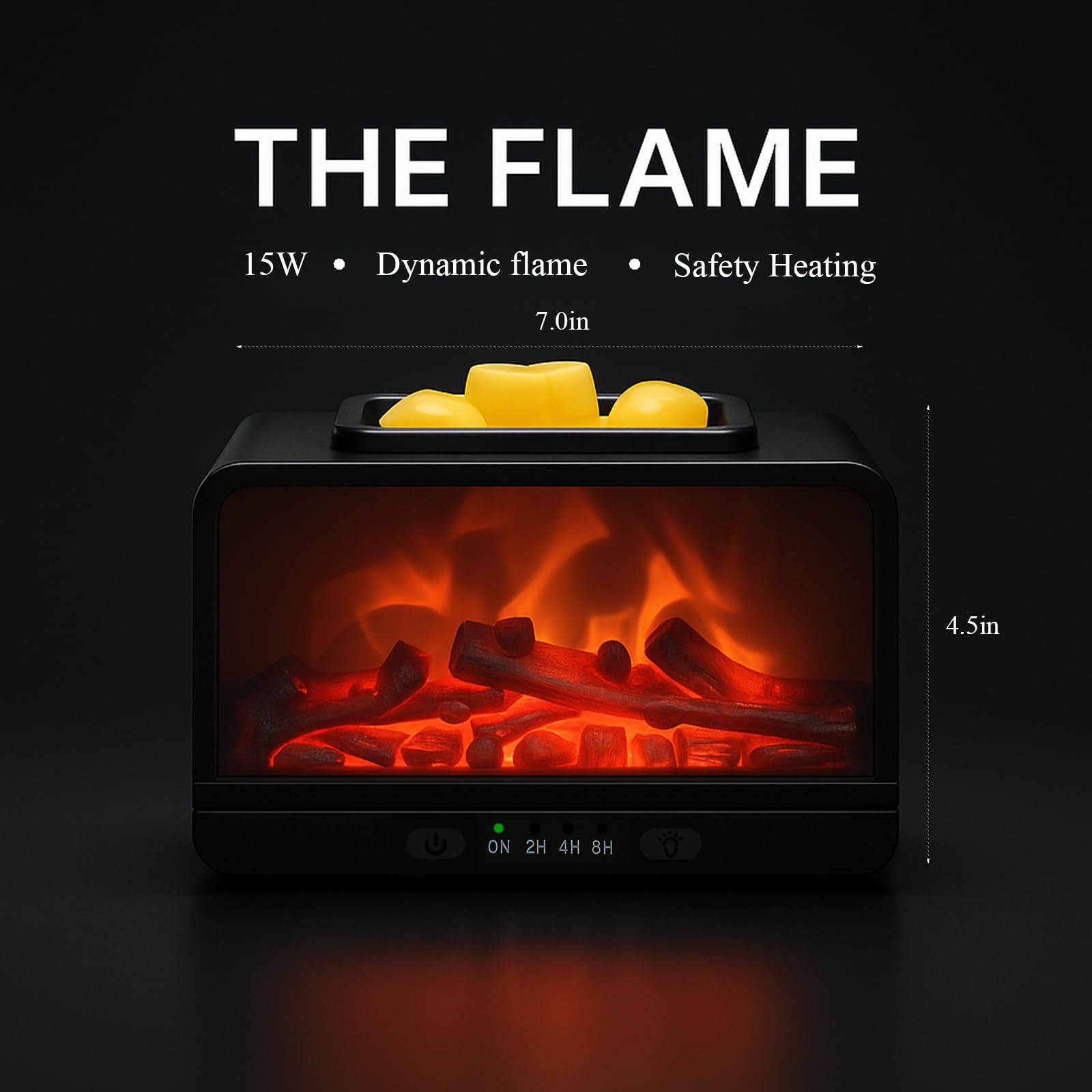 MeplLivs MeplLivs Dynamics Flame Electric Wax Melt Warmer PTC Heating Plate Monochromatic Black Fragrance Burner for Home Office Decor Gifts - View 2 of 7