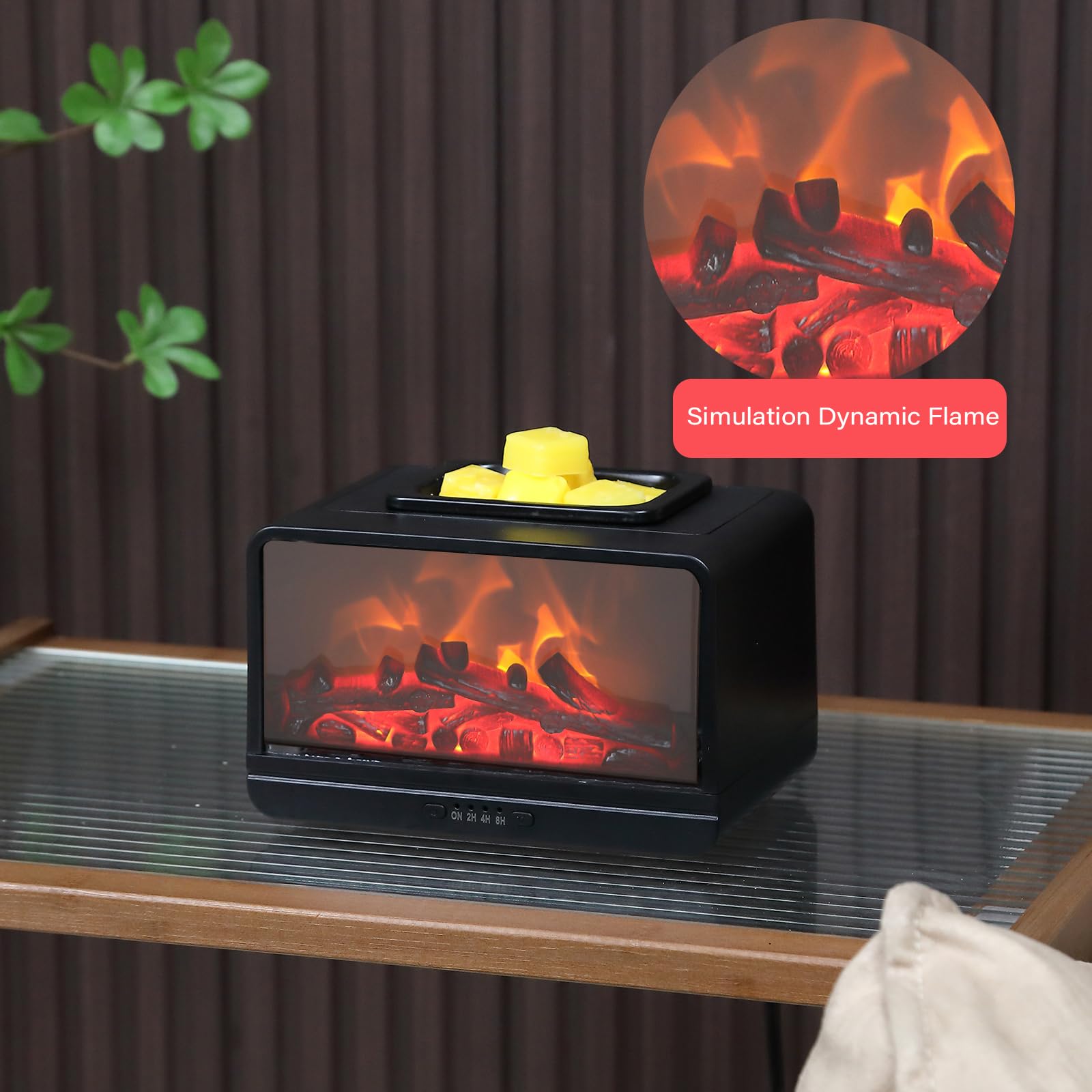 MeplLivs MeplLivs Dynamics Flame Electric Wax Melt Warmer PTC Heating Plate Monochromatic Black Fragrance Burner for Home Office Decor Gifts - View 4 of 7