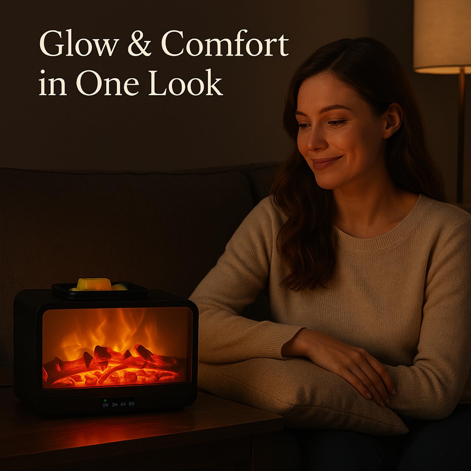 MeplLivs MeplLivs Dynamics Flame Electric Wax Melt Warmer PTC Heating Plate Monochromatic Black Fragrance Burner for Home Office Decor Gifts - View 7 of 7