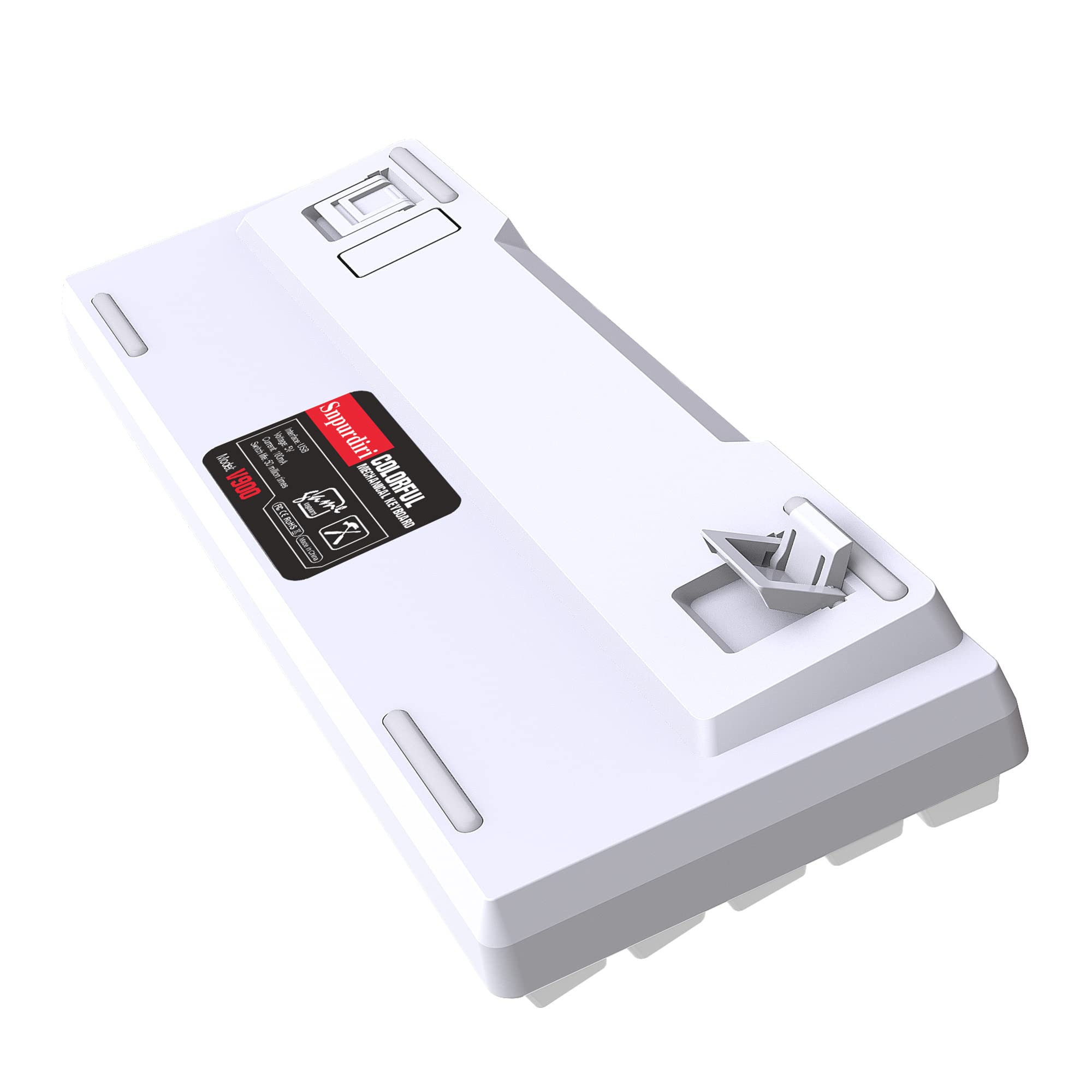 Snpurdiri Wired 60% Mechanical Gaming Keyboard, White LED Backlit Ultra-Compact Small Office Keyboard for Windows Laptop PC Mac (White-Red, Red - View 2 of 9