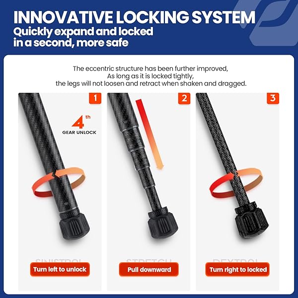 Fotopro Fotopro Carbon Fiber Tripod for Camera 2lbs Ultralight 62 Inch Travel Camera Tripod Max Loads Up 22lbs X-Aircross 3 Grey - View 5 of 9