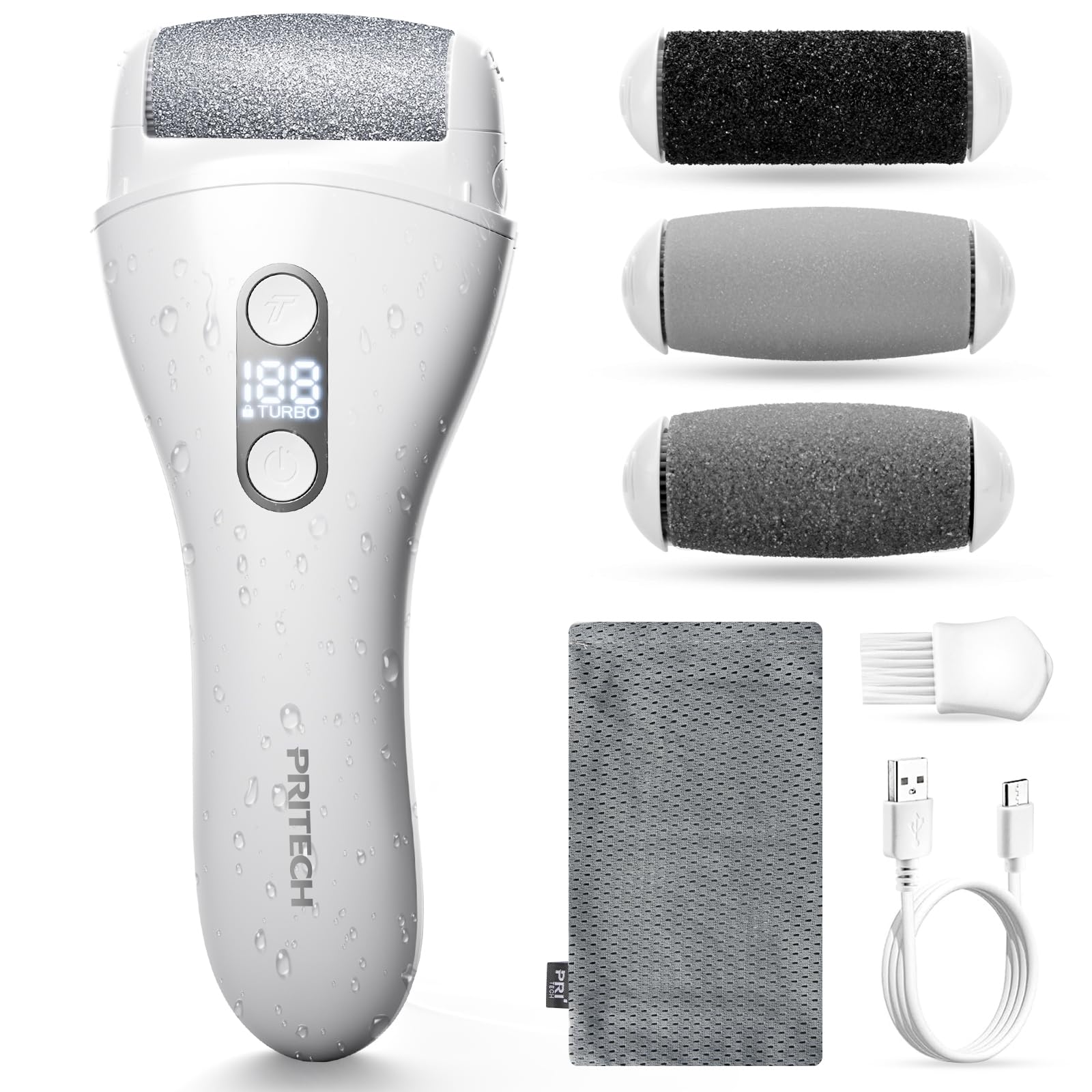 Electric Callus Remover for feet,Rechargeable Foot File Electronic Pedicure Tools Kit for Calloused Removal, Waterproof Electric Foot Scrubber Duty