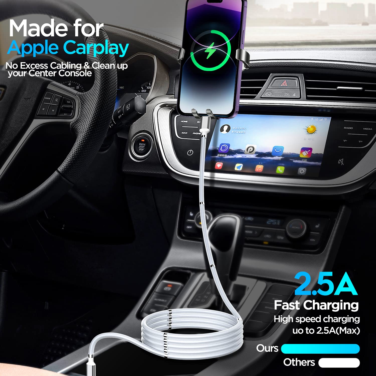 AICase AICase Magnetic USB C to Lightning Cable 6.5FT 2Pack Compatible with iPhone 14 13 12 11 Mini Pro Max iPad Air Pro Fast Charging Data Cable - View 2 of 7