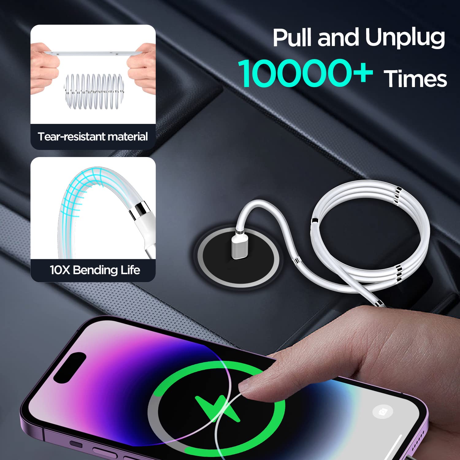 AICase AICase Magnetic USB C to Lightning Cable 6.5FT 2Pack Compatible with iPhone 14 13 12 11 Mini Pro Max iPad Air Pro Fast Charging Data Cable - View 3 of 7