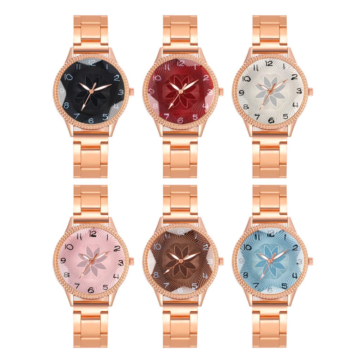CdyBox CdyBox Wholesale Women Alloy Steel Band Quartz Wristwatches 6 Pack Assorted Dress Watches - View 9 of 9