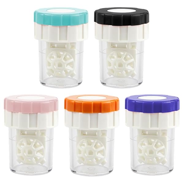 FERCAISH FERCAISH Contact Lens Cleaning Kit 5 Piece Portable Rotating Manual Cleaner and Storage Container for Home or Travel Use