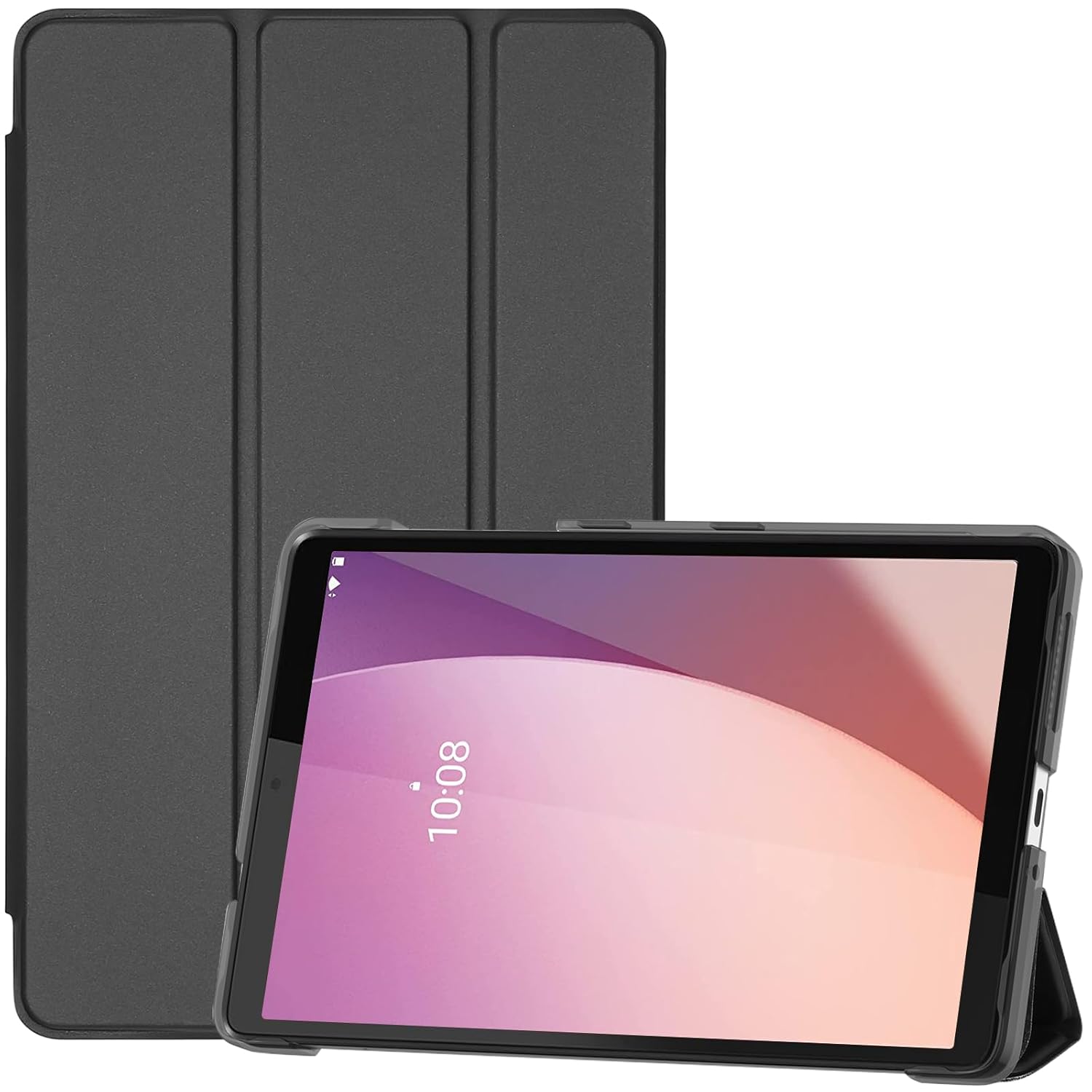 ProCase Slim Stand Hard Back Shell Protective Case for Lenovo Tab M8 4th Gen 8 Inch 2023 Black