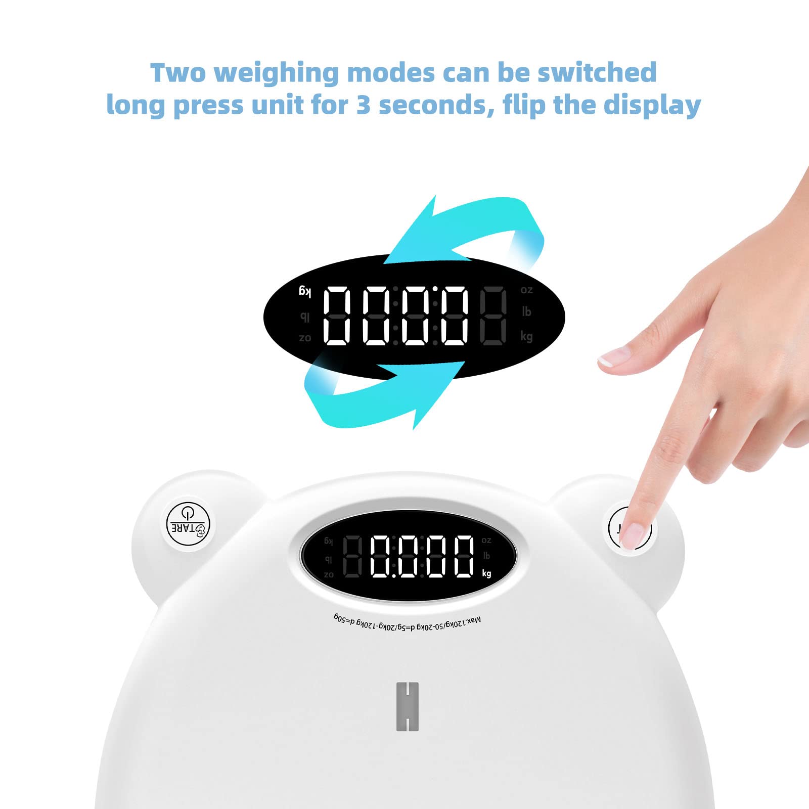 Simshine Simshine Digital Baby Scale for Newborns Pets and Family Easy to Use Long Press Display Flip Feature - View 4 of 6