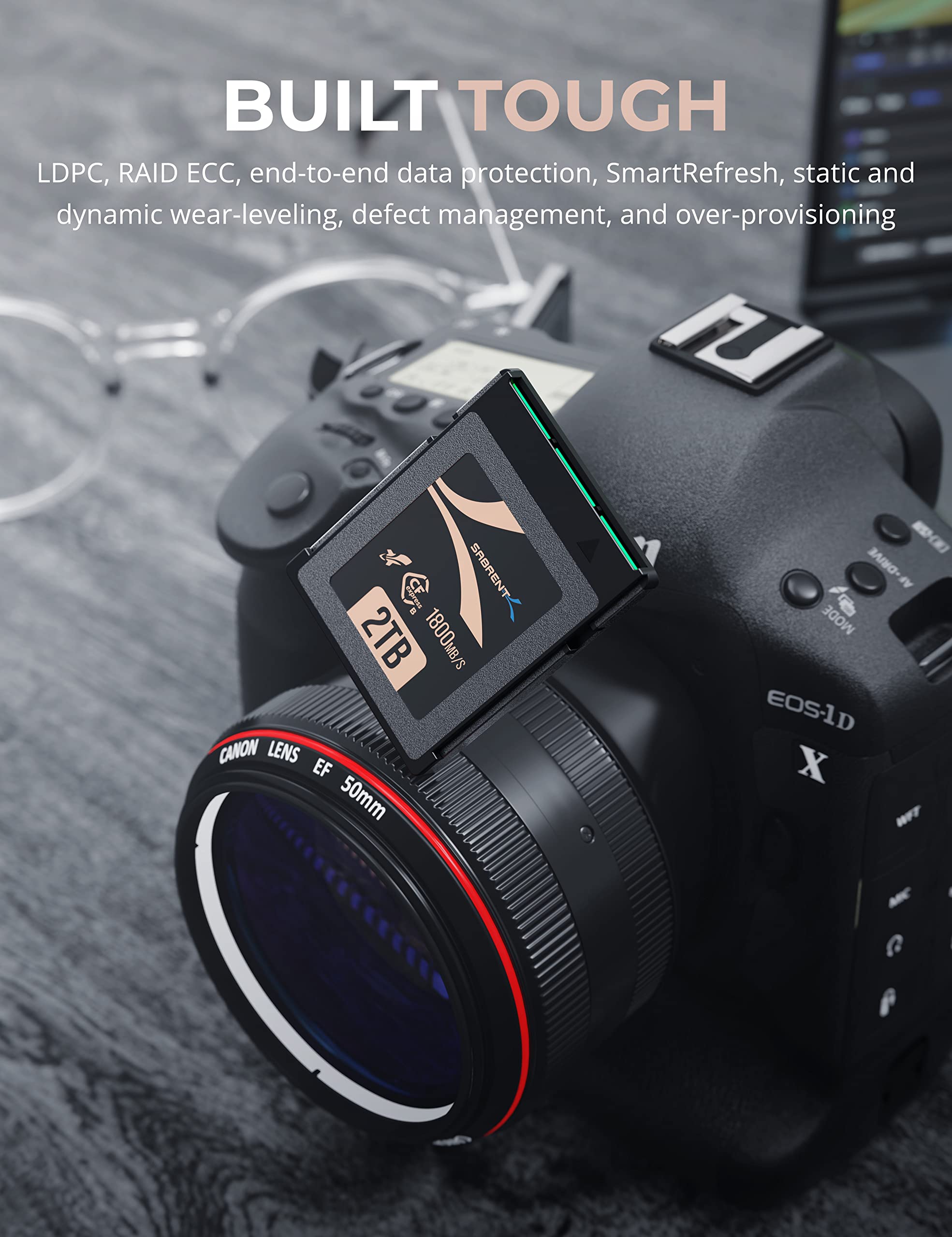 SABRENT SABRENT Rocket CFX PRO 2TB CFexpress Type B Card - 1800MB/s Read, 1700MB/s Write Speed (CF-XXIT-2TB) - View 3 of 7