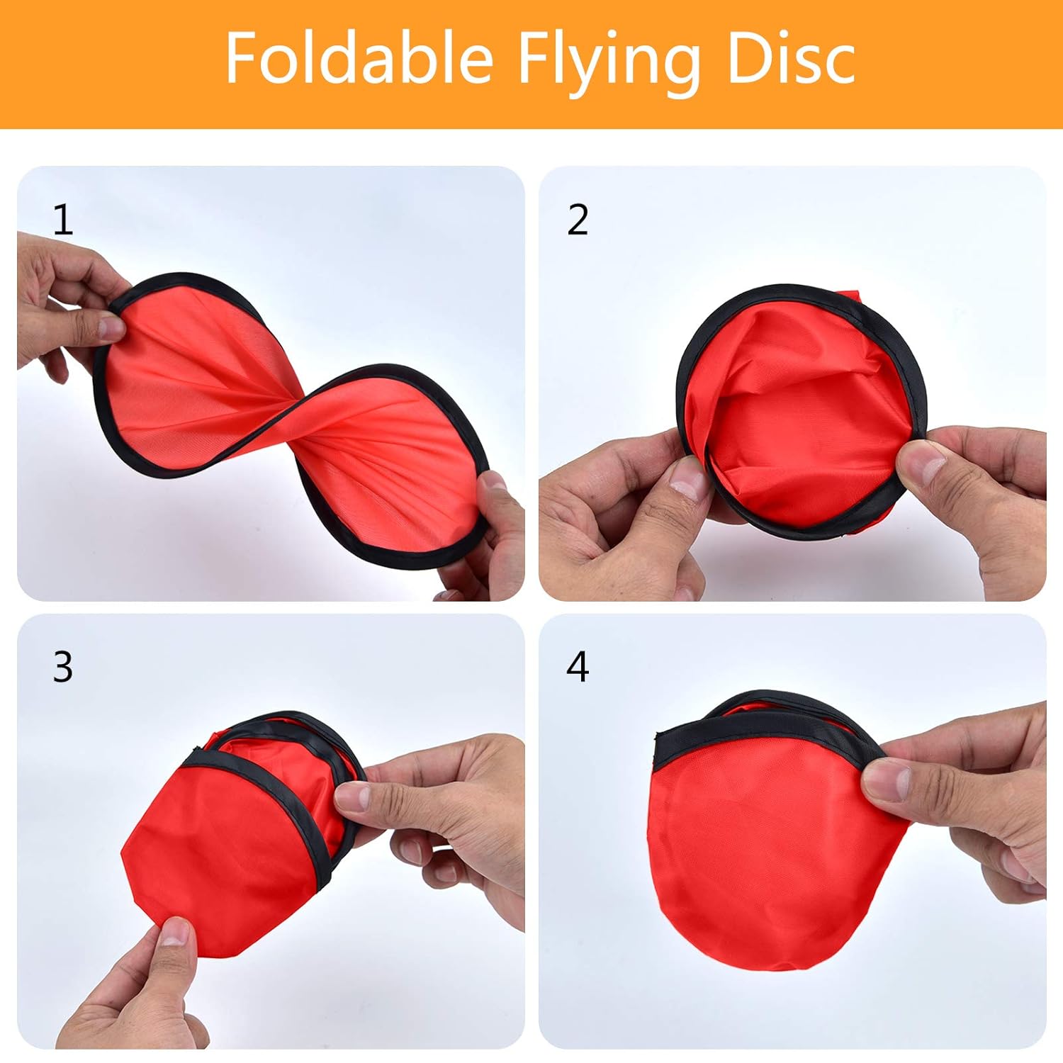 Mototo Mototo 60 Pieces Foldable Flying Disc Fans Set for Kids Fun Birthday Party Favors Summer Outdoor Games Halloween Christmas 12 Colors - View 4 of 7
