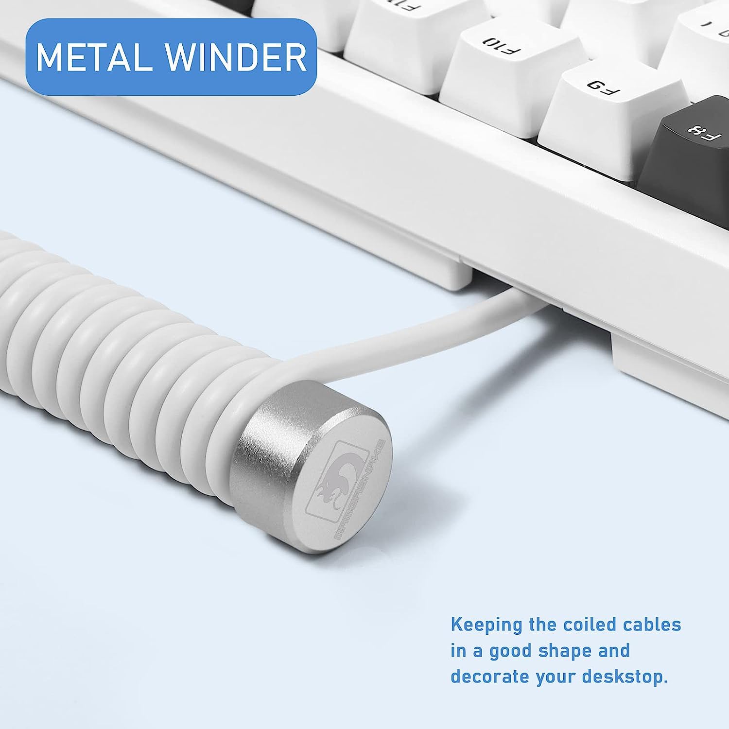 ATTACK SHARK Coiled Keyboard Cable Winder-7.87inch Fixed Rod Compatible with GunMjo RK61 EPOMAKER Mix 99% All Custom USB C Cable,Line Management Pole - View 5 of 7