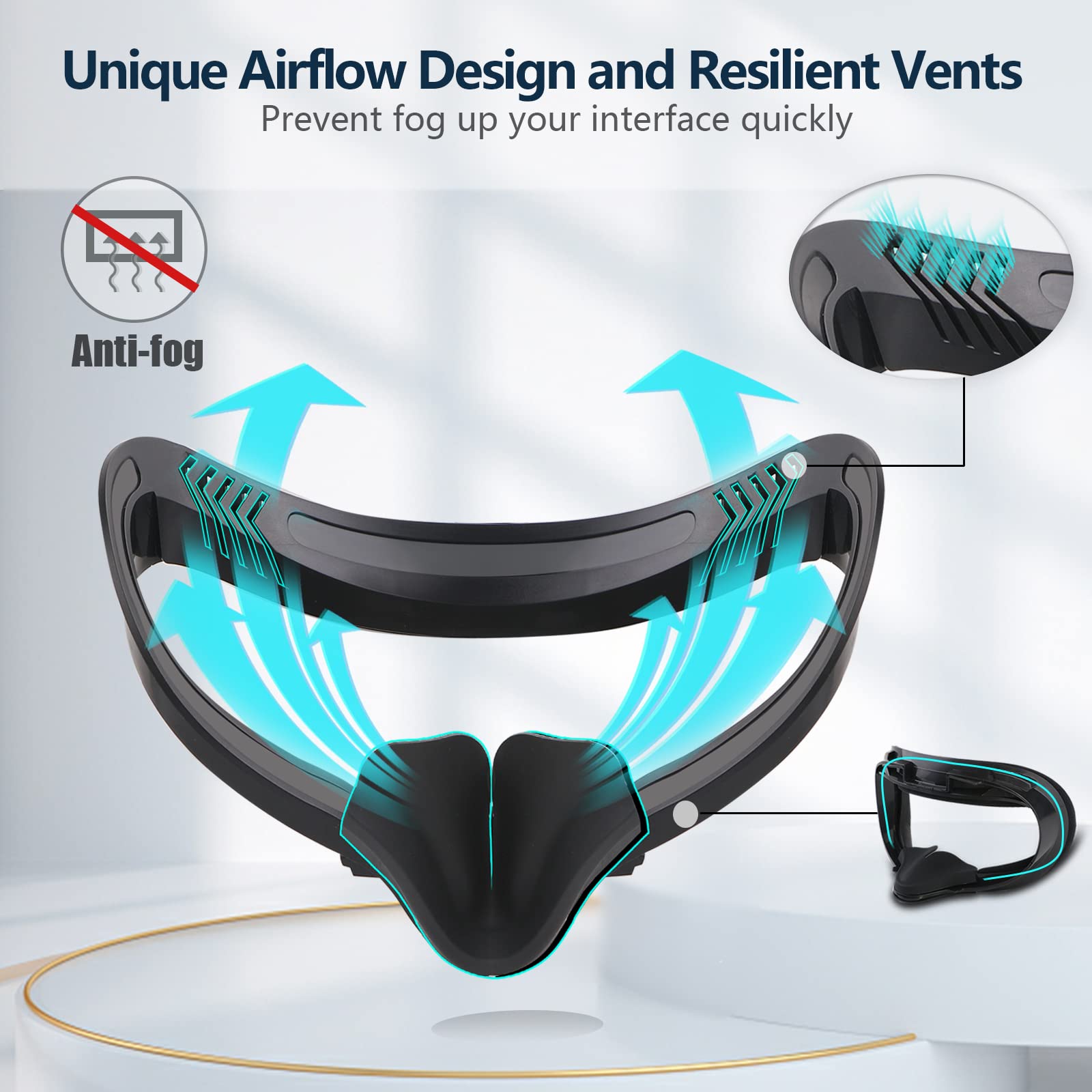 Hanpusen Hanpusen VR Face Pad for Oculus Quest 2 6-in-1 Set with Sweat Proof Leather Foam Replacement and Accessories - View 5 of 7