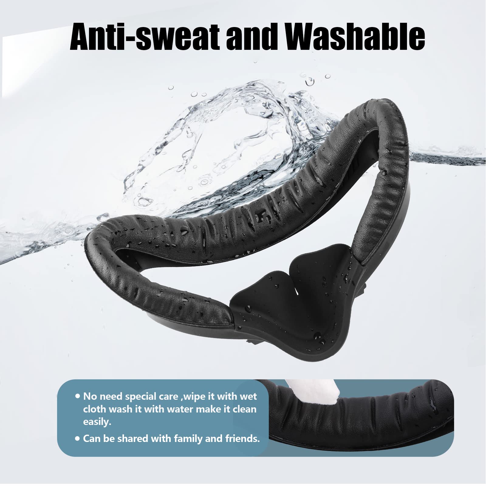 Hanpusen Hanpusen VR Face Pad for Oculus Quest 2 6-in-1 Set with Sweat Proof Leather Foam Replacement and Accessories - View 7 of 7