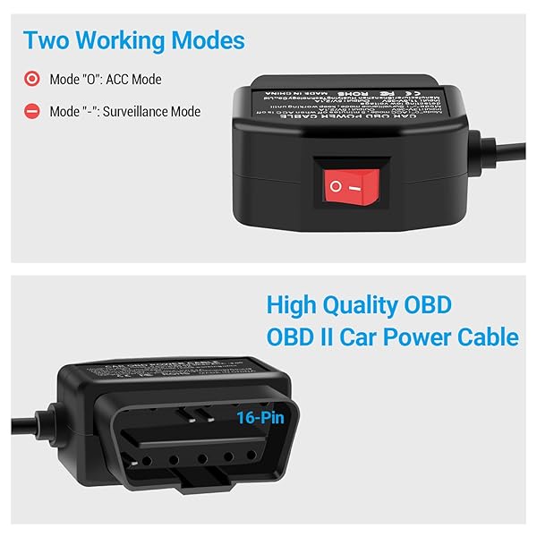 ssontong SSONTONG OBD2 Power Cable for Dash Cameras - Type-C USB Hardwire Charger with 24/7 Surveillance & Switch Mode - View 3 of 8
