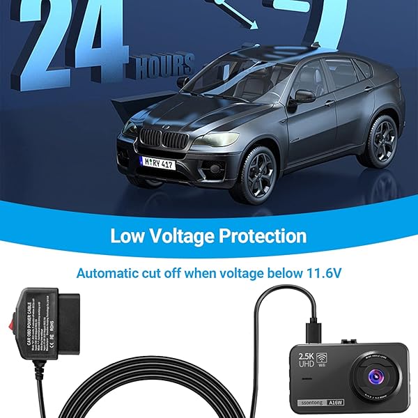 ssontong SSONTONG OBD2 Power Cable for Dash Cameras - Type-C USB Hardwire Charger with 24/7 Surveillance & Switch Mode - View 4 of 8