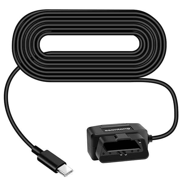 ssontong SSONTONG OBD2 Power Cable for Dash Cameras - Type-C USB Hardwire Charger with 24/7 Surveillance & Switch Mode