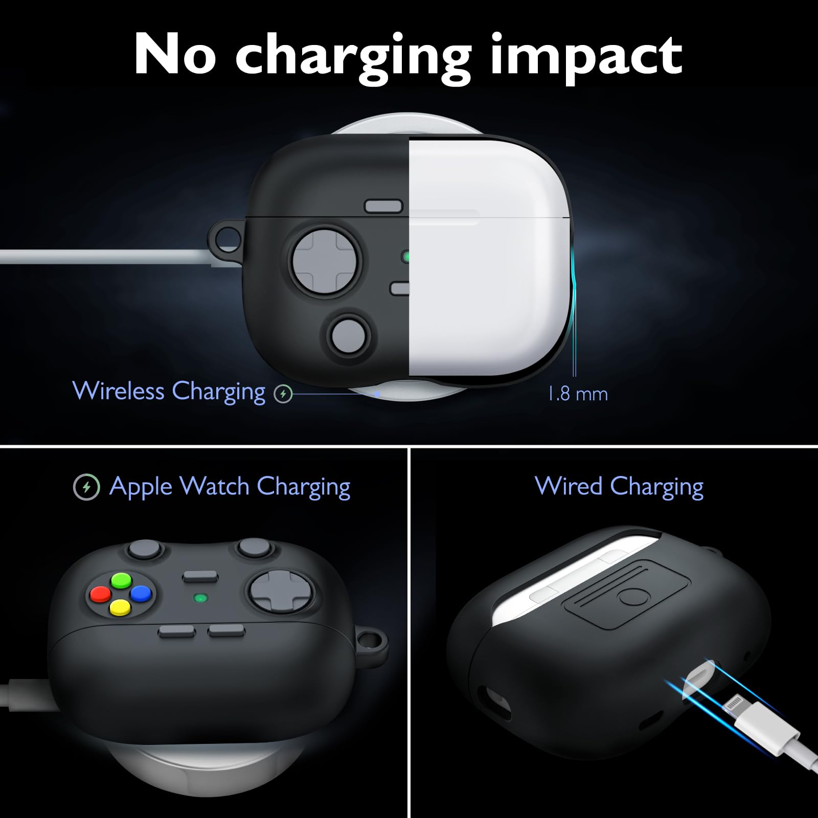 volport Case for Airpods Pro 2nd Generation: Silicone Cover for Apple Air Pods Pro 2 1st Gen with Keychain, Cool Game Designed Skin for Men Boys - View 4 of 6