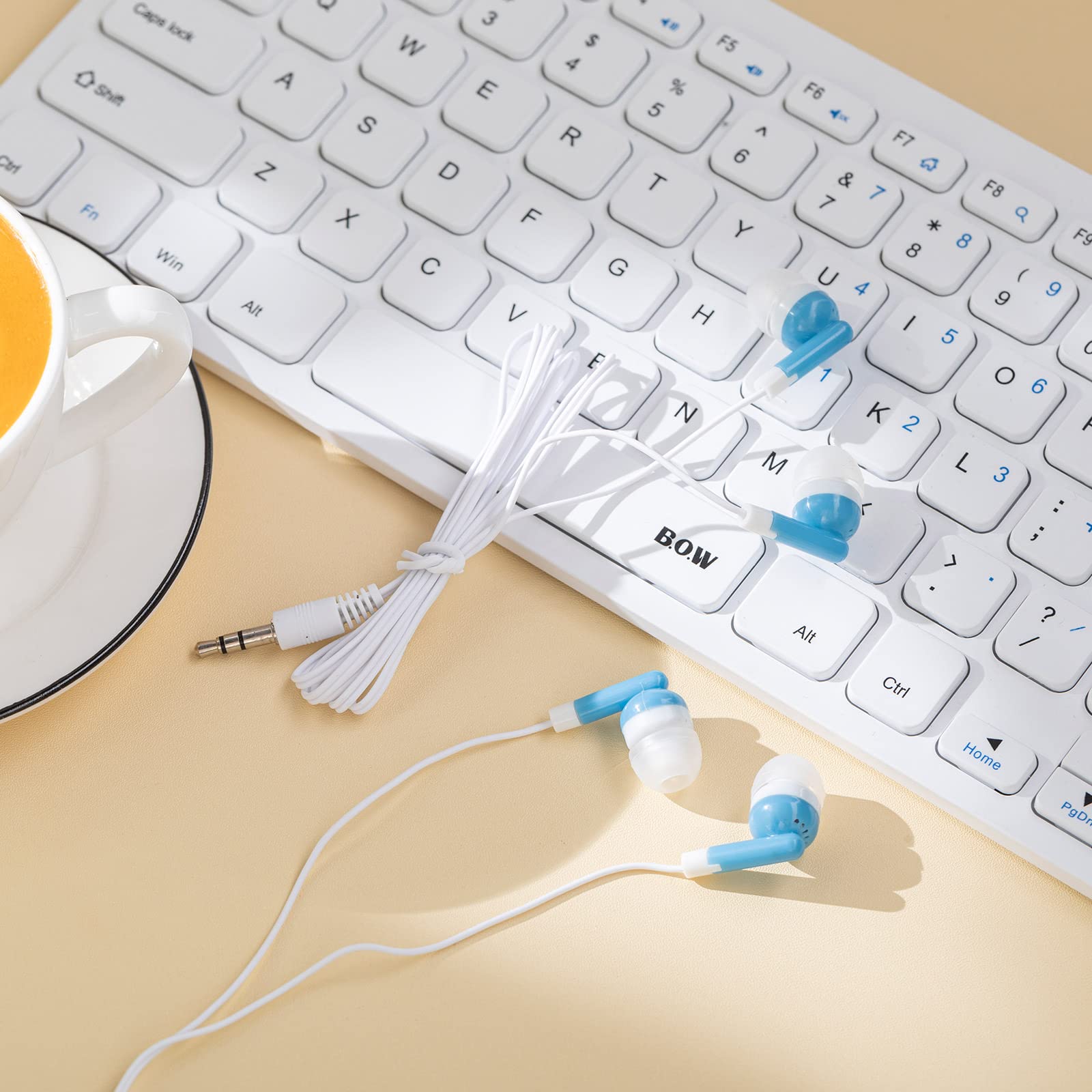 Yunsailing Yunsailing 100 Pack Earbuds Bulk Individually Bagged 3.5mm Headphones for Students Schools Hospitals Libraries MP3 Gifts Blue - View 8 of 8