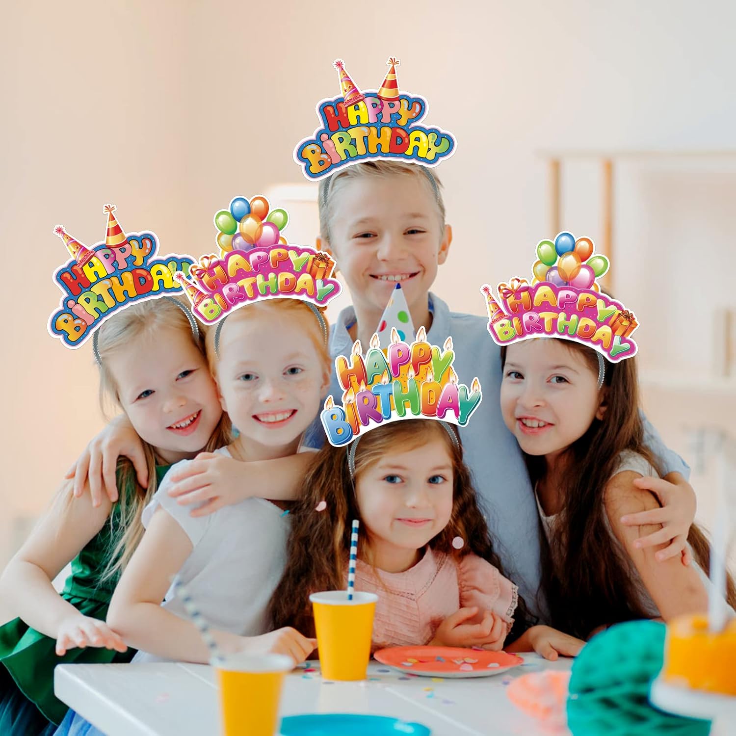 KKBES KKBES 12 Pack Party Headbands Paper Hats for Adults and Kids Fun Patterns for Celebrations - View 7 of 8