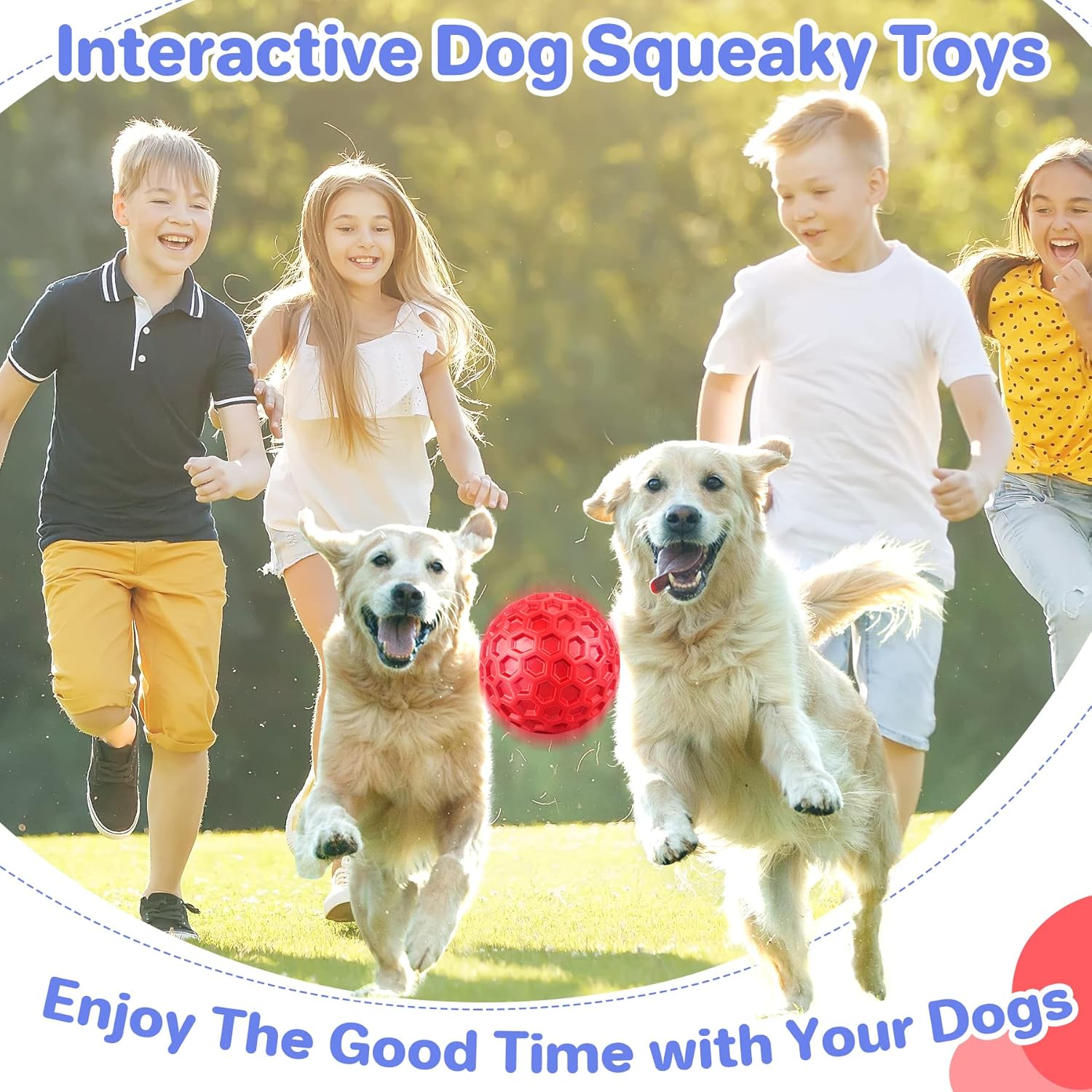 DISSKNIC DISSKNIC Indestructible Squeaky Dog Balls Interactive Toys for Aggressive Chewers Anxiety Relief for Small Medium Large Dogs Outdoor Use - View 7 of 7
