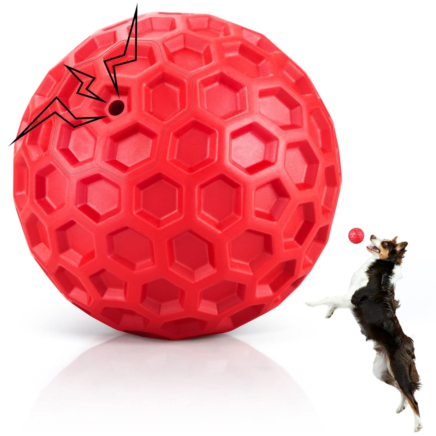 DISSKNIC DISSKNIC Indestructible Squeaky Dog Balls Interactive Toys for Aggressive Chewers Anxiety Relief for Small Medium Large Dogs Outdoor Use