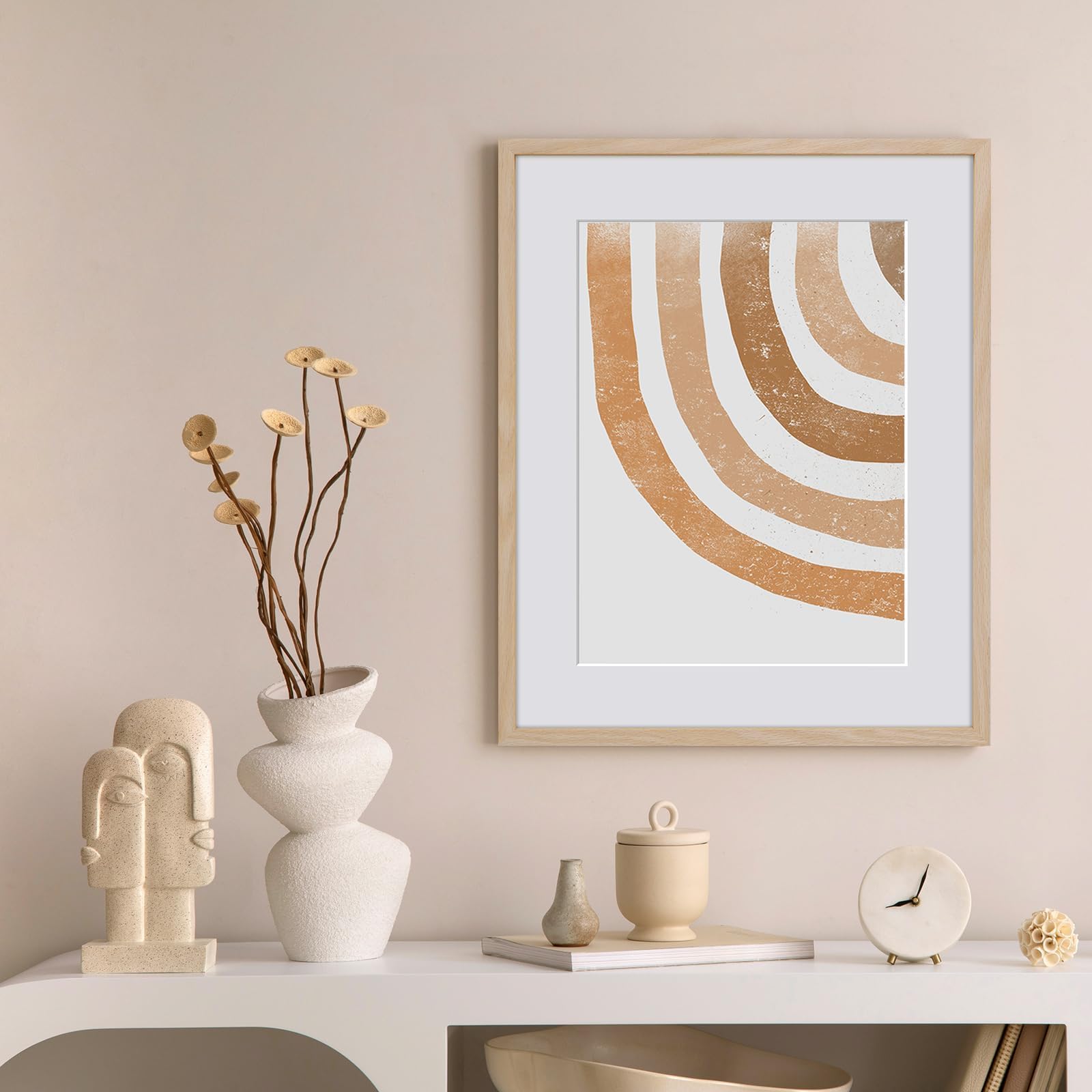 puthiac Puthiac 12x16 Oak Wood Picture Frame Minimalist Design Natural Solid Wood Frame for Wall Art Photos and Prints Beige 1 Pack - View 5 of 8