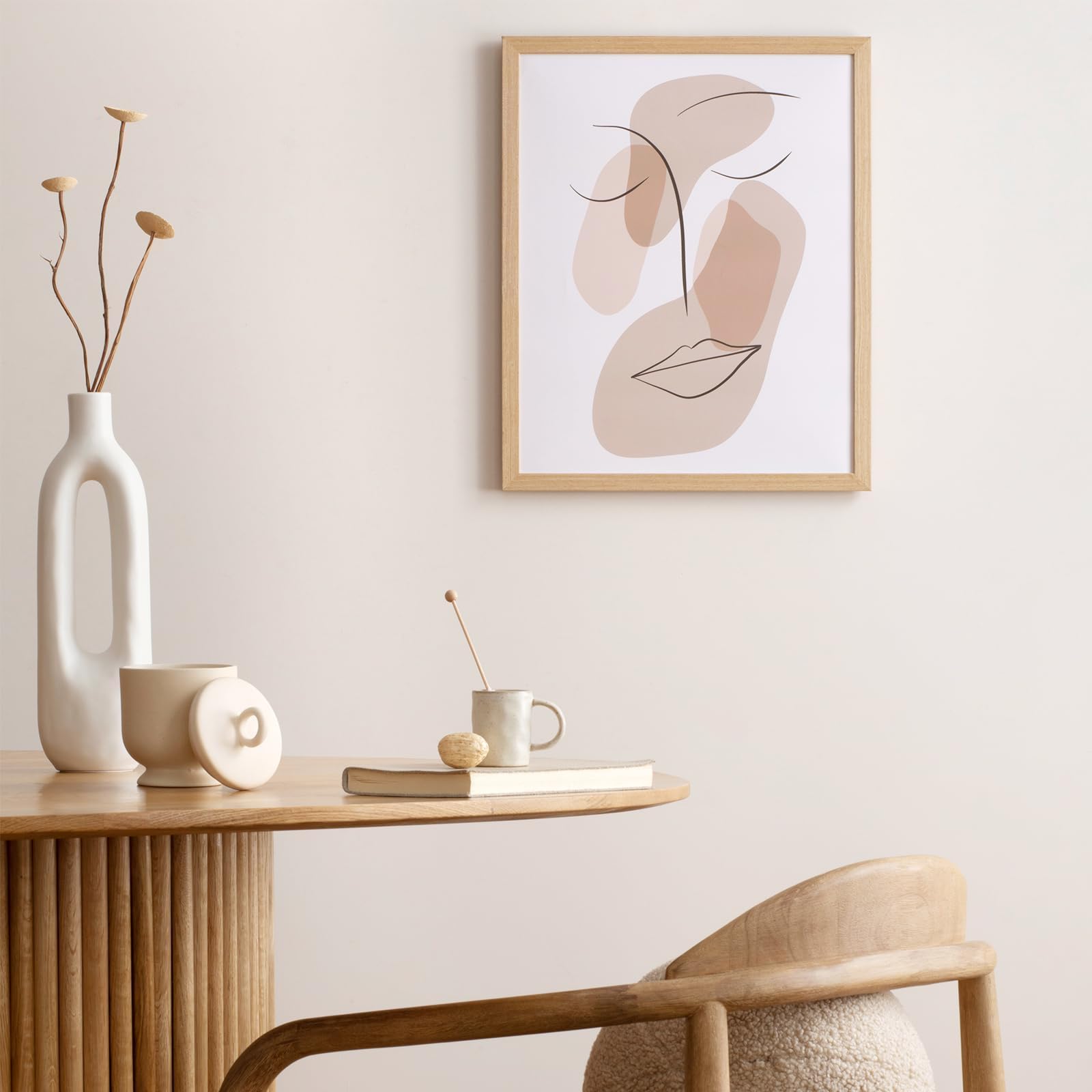 puthiac Puthiac 12x16 Oak Wood Picture Frame Minimalist Design Natural Solid Wood Frame for Wall Art Photos and Prints Beige 1 Pack - View 8 of 8