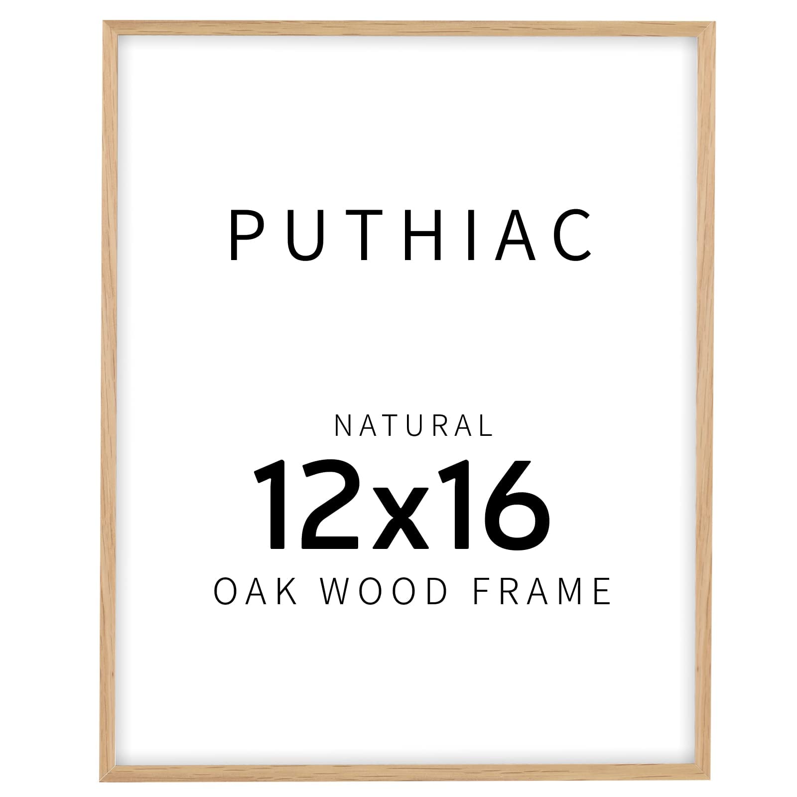 puthiac Puthiac 12x16 Oak Wood Picture Frame Minimalist Design Natural Solid Wood Frame for Wall Art Photos and Prints Beige 1 Pack