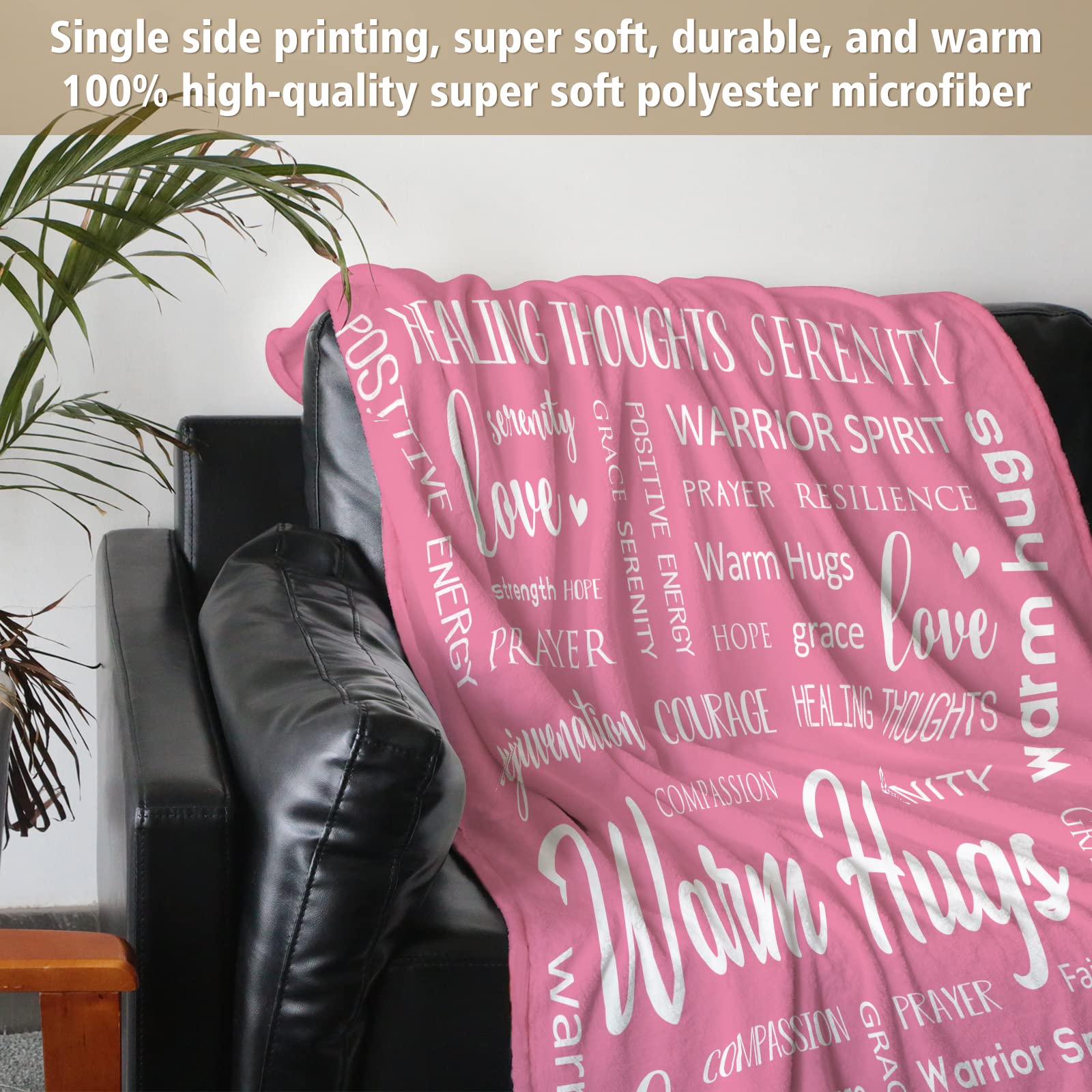 Afterprints Afterprints Warm Hugs Healing Blanket for Women Breast Cancer Gifts Get Well Soon Sympathy Gift Soft Comfort Throw 50 x 60 Inches - View 4 of 7